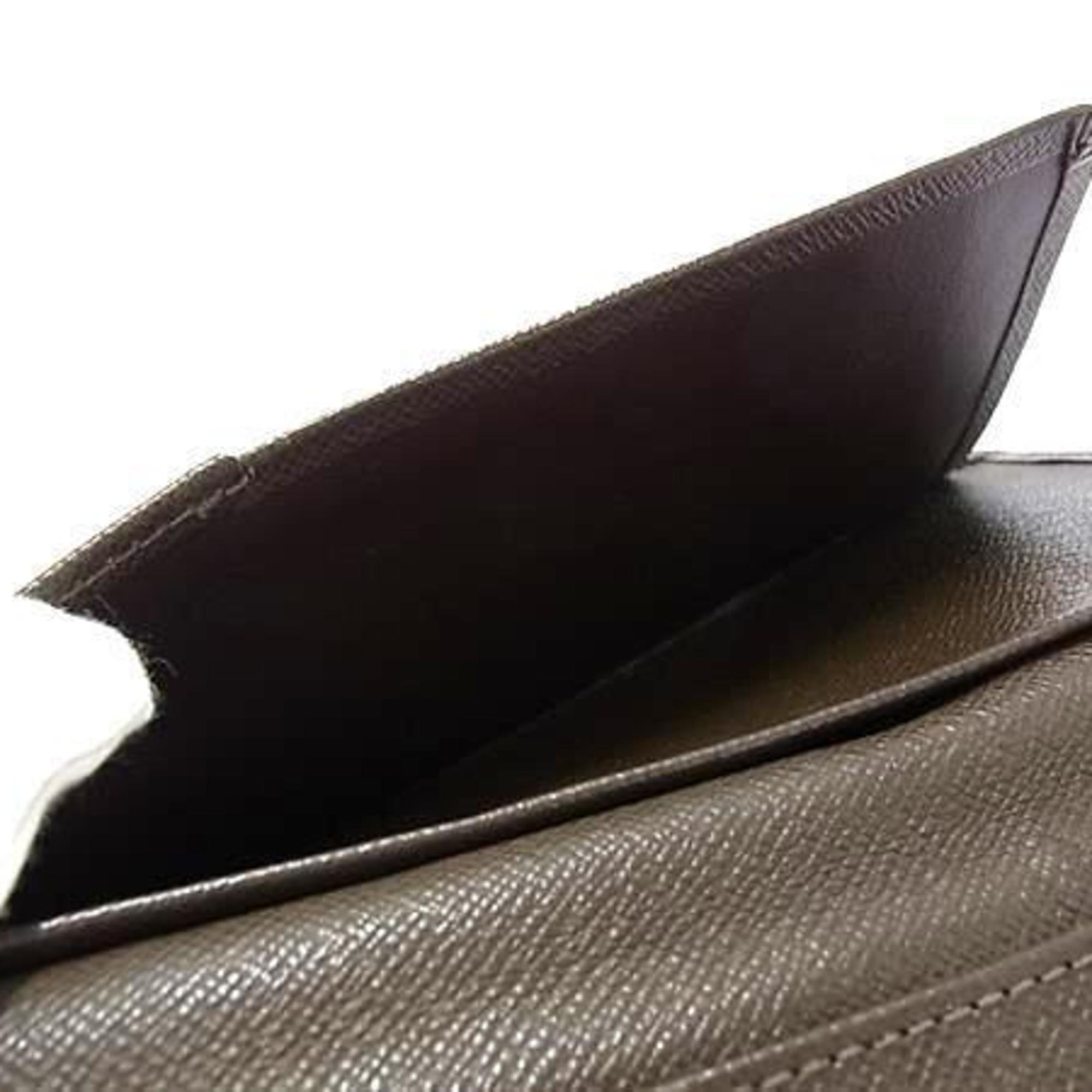 Louis Vuitton Brown Grizzly Taiga Leather Long Wallet