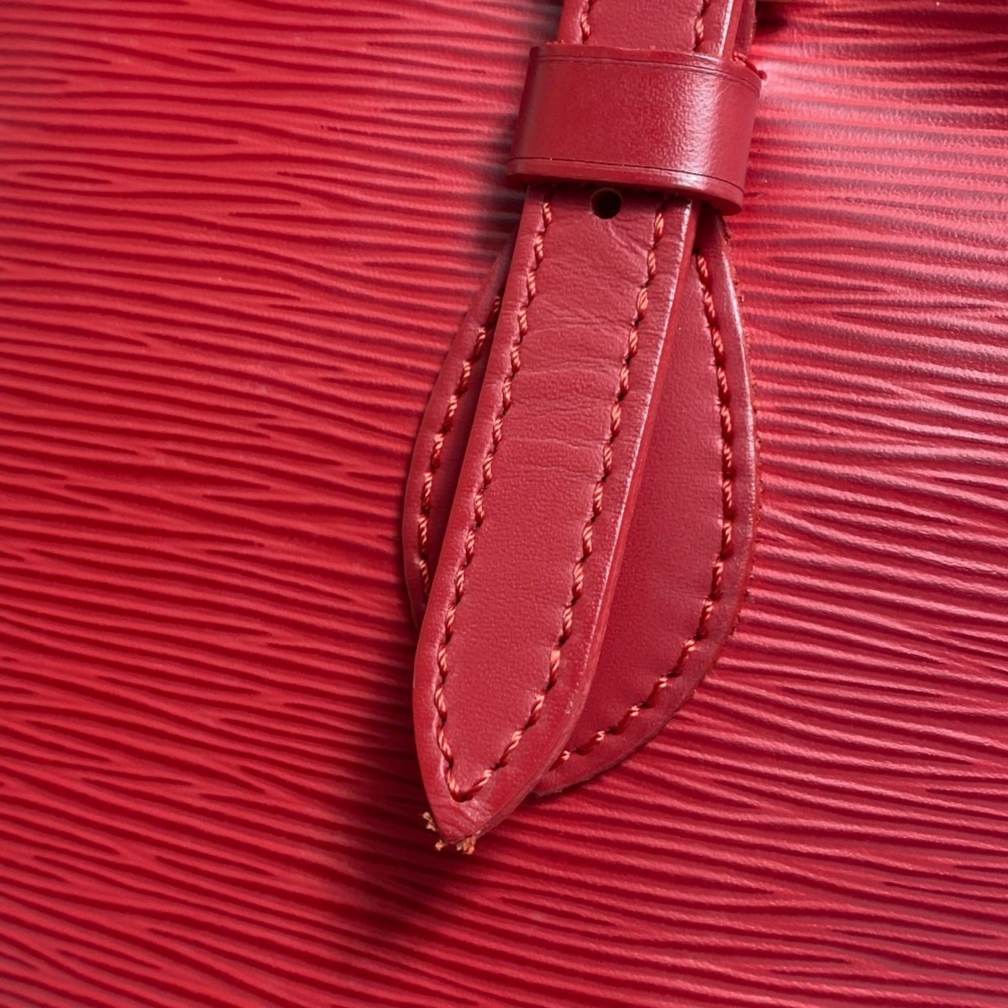 Louis Vuitton Red Color Rouge Epi Leather Pouch Shoulder Bag