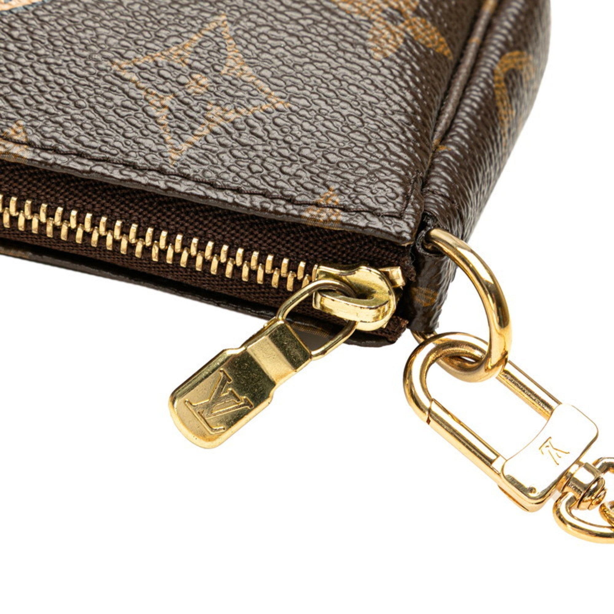 Louis Vuitton Brown Pvc Leather Pochette Pouch
