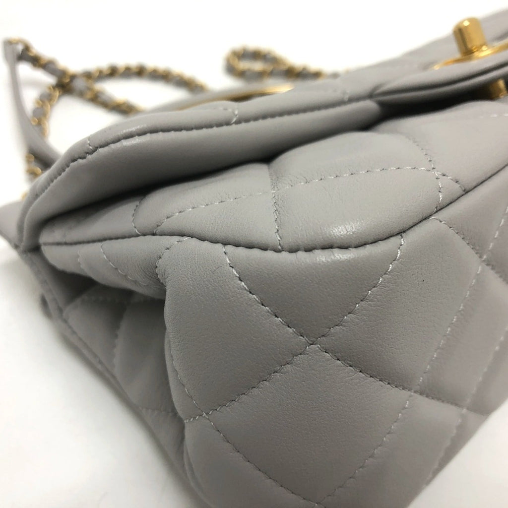 Chanel Gray Leather Shoulder Bag