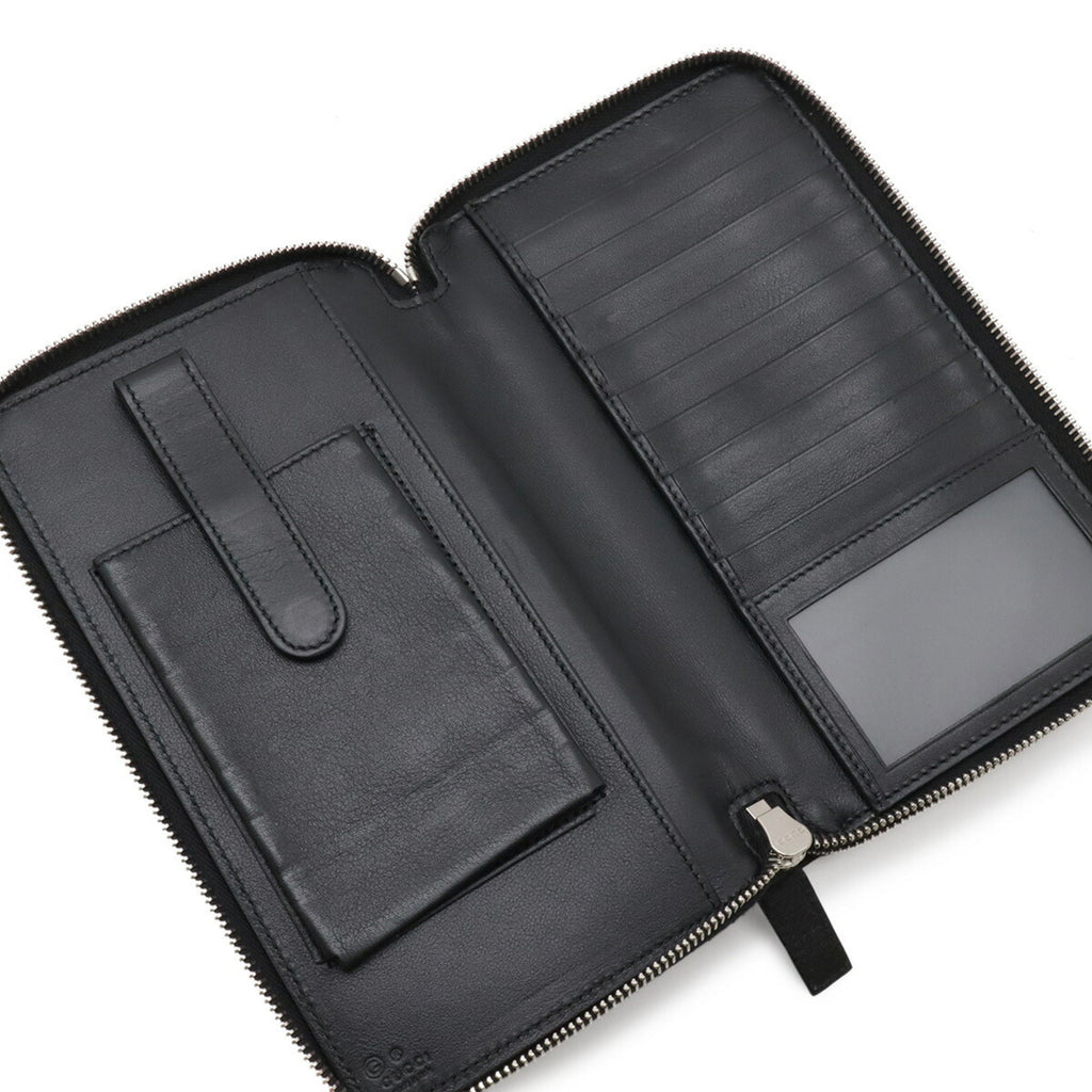 Gucci Black Leather Long Wallet (Bi-Fold) (Pre-Owned)