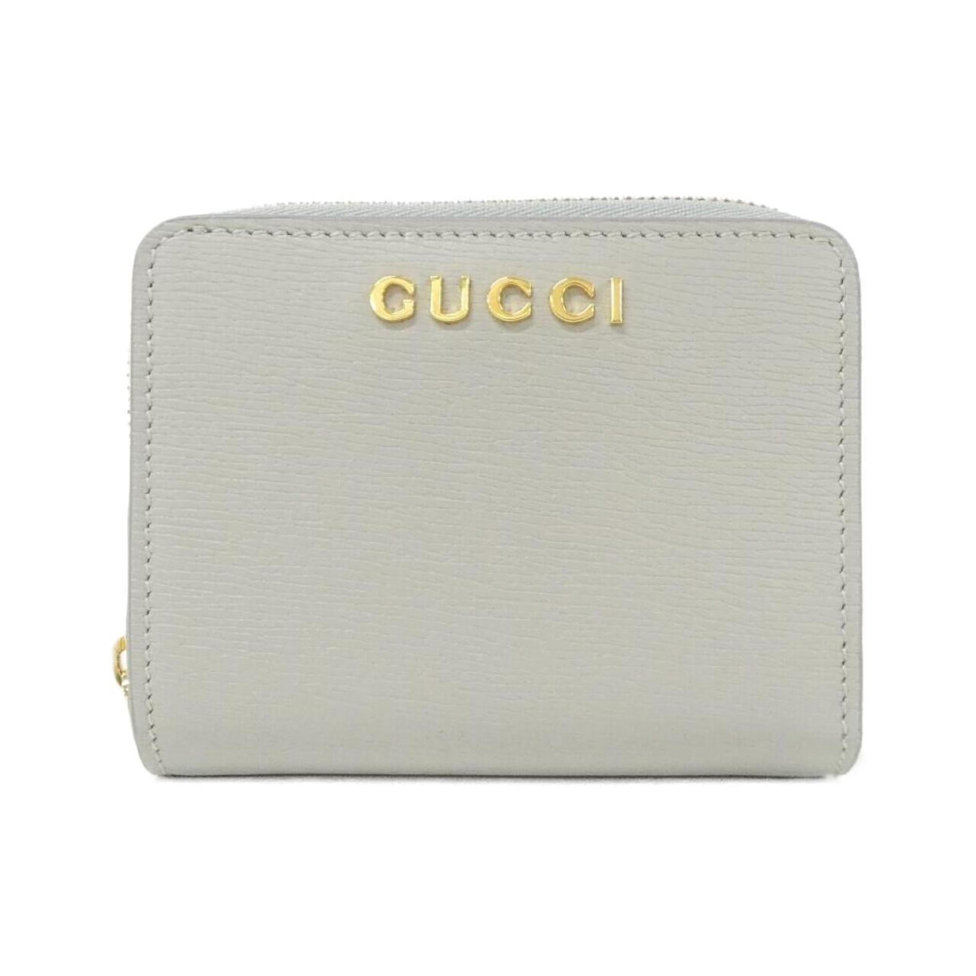 Gucci Gold Gray Light Gray Leather Wallet (Bi-Fold) (Pre-Owned)