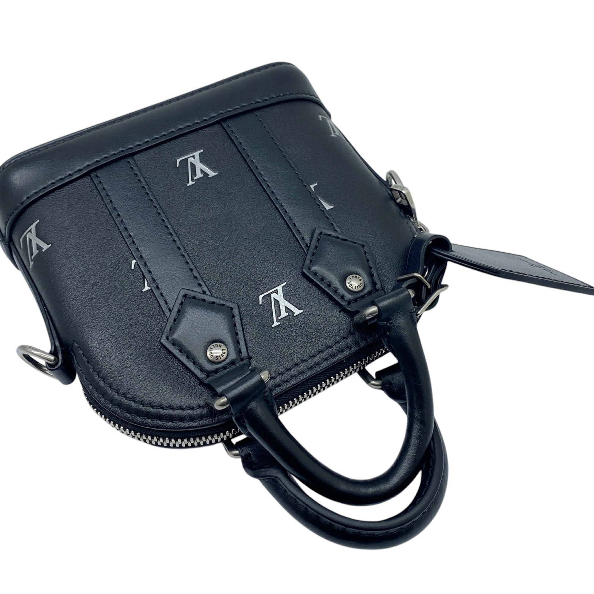 Louis Vuitton Black Leather Handbag Shoulder Bag
