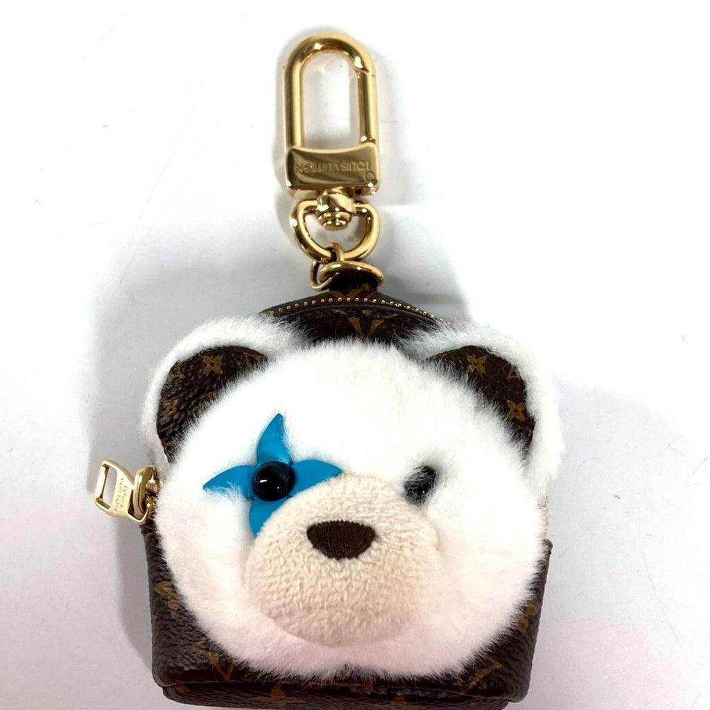Louis Vuitton Brown White Monogram Fur Handbag Pouch