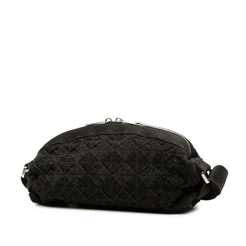 Bottega Veneta Black Canvas Nylon Shoulder Bag