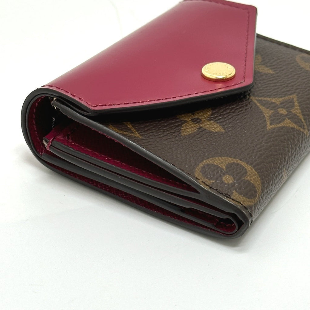 Louis Vuitton Monogram Brown Fuchsia Monogram Wallet (Tri-Fold)