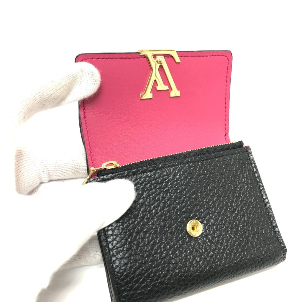 Louis Vuitton Bicolor Black Noir Pink Leather Coin Purse/Coin Case