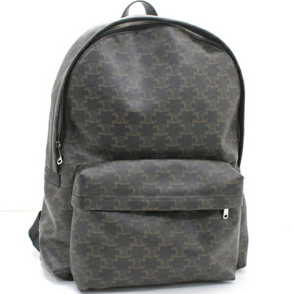 Celine Black Brown Canvas Leather Backpack