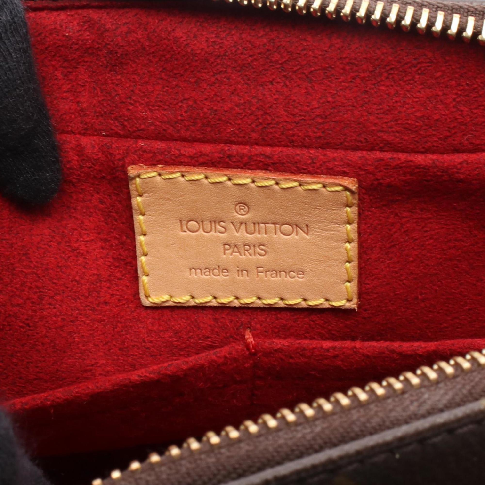 Louis Vuitton Brown Coated Canvas Leather Shoulder Bag