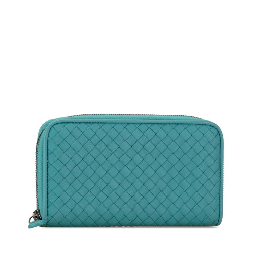 Bottega Veneta Emerald Green Leather Long Wallet (Bi-Fold)