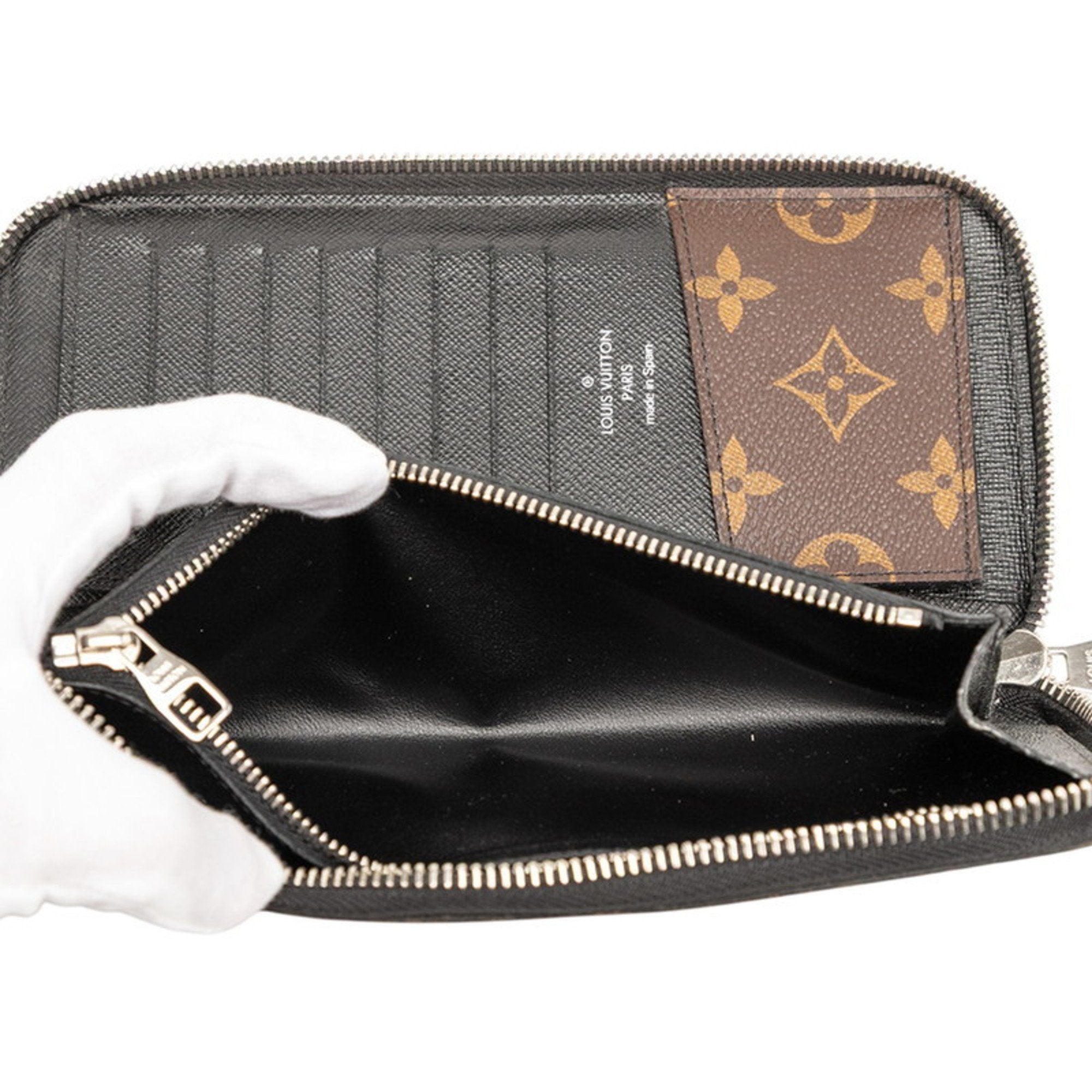 Louis Vuitton Black Brown Noir Pvc Leather Long Wallet