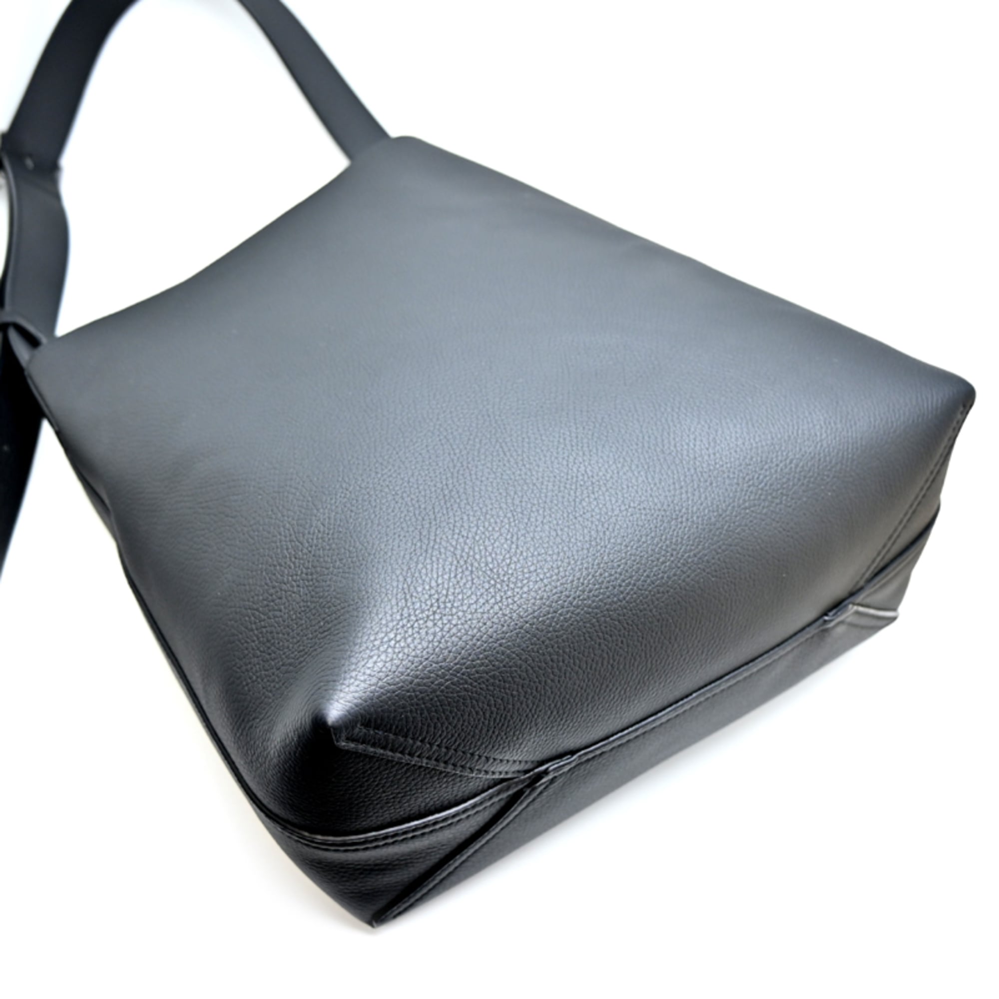 Louis Vuitton Black Noir Leather Pouch Tote Bag