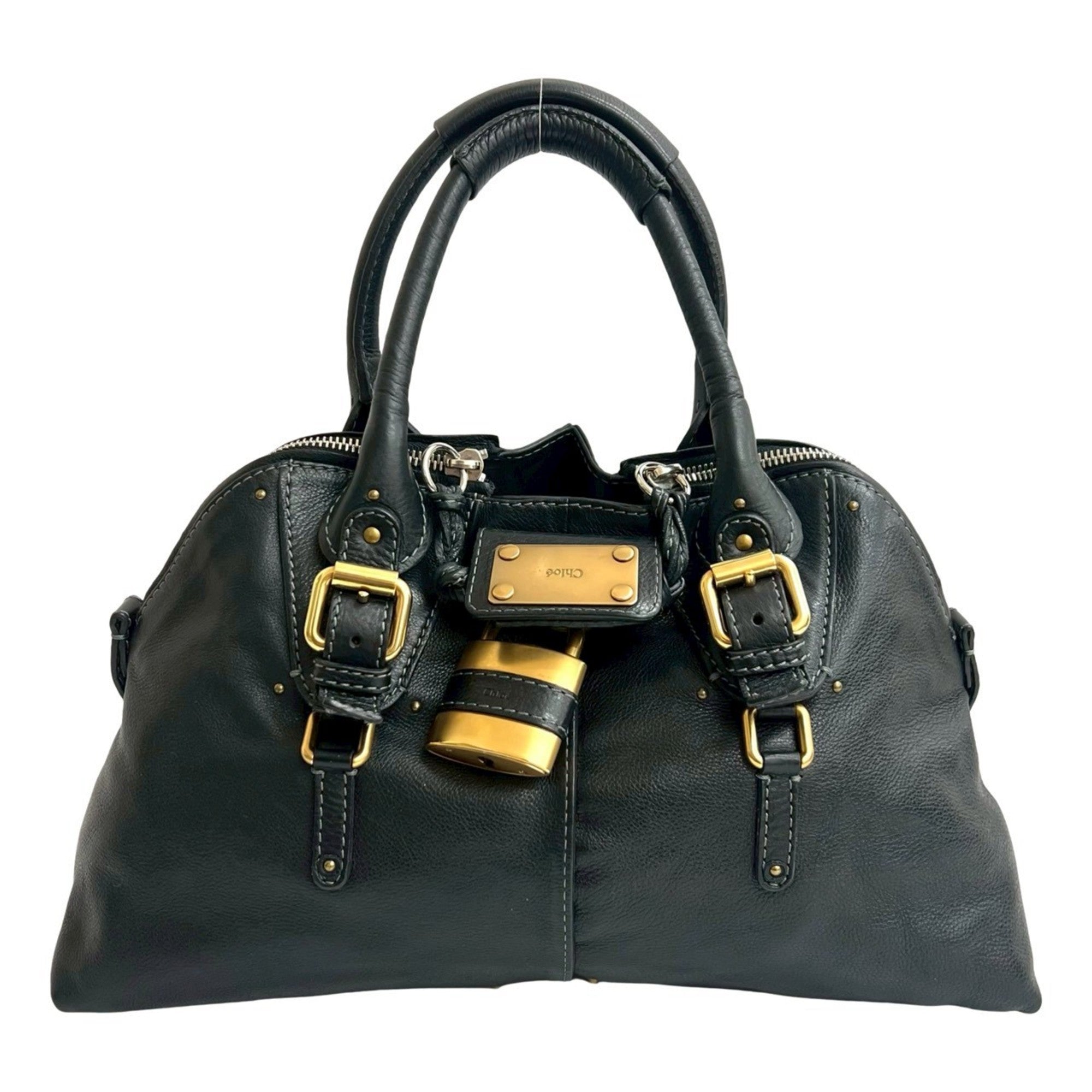 Chloé Black Leather Handbag Tote Bag (Pre-Owned)