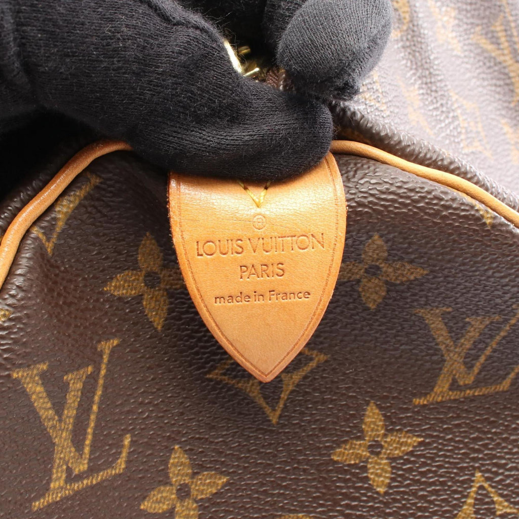 Louis Vuitton Brown Coated Canvas Leather Boston Bag