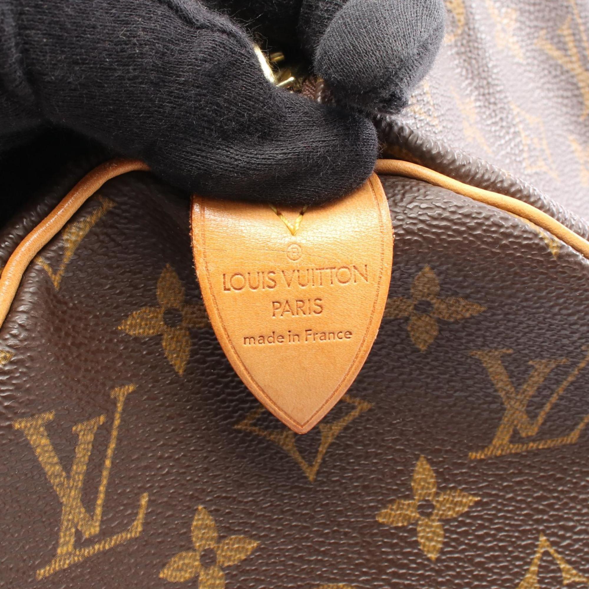 Louis Vuitton Brown Coated Canvas Leather Boston Bag