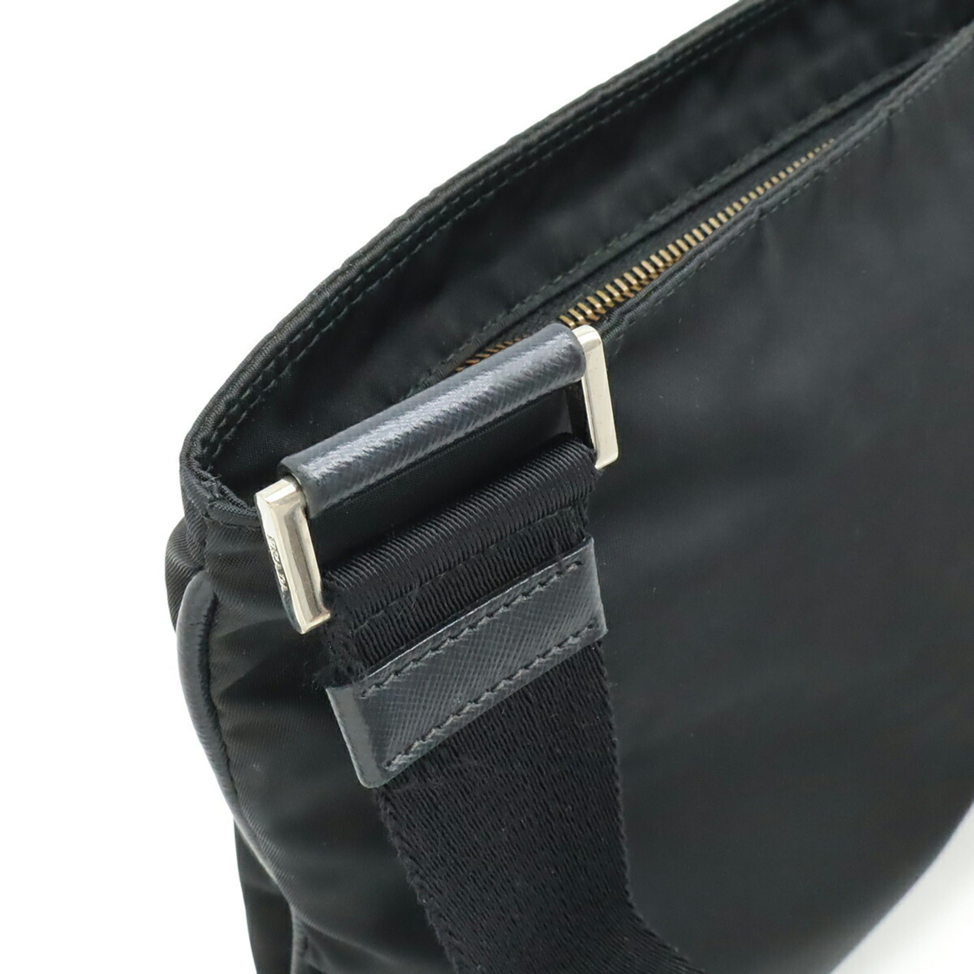 Prada Black Nero Nylon Leather Shoulder Bag