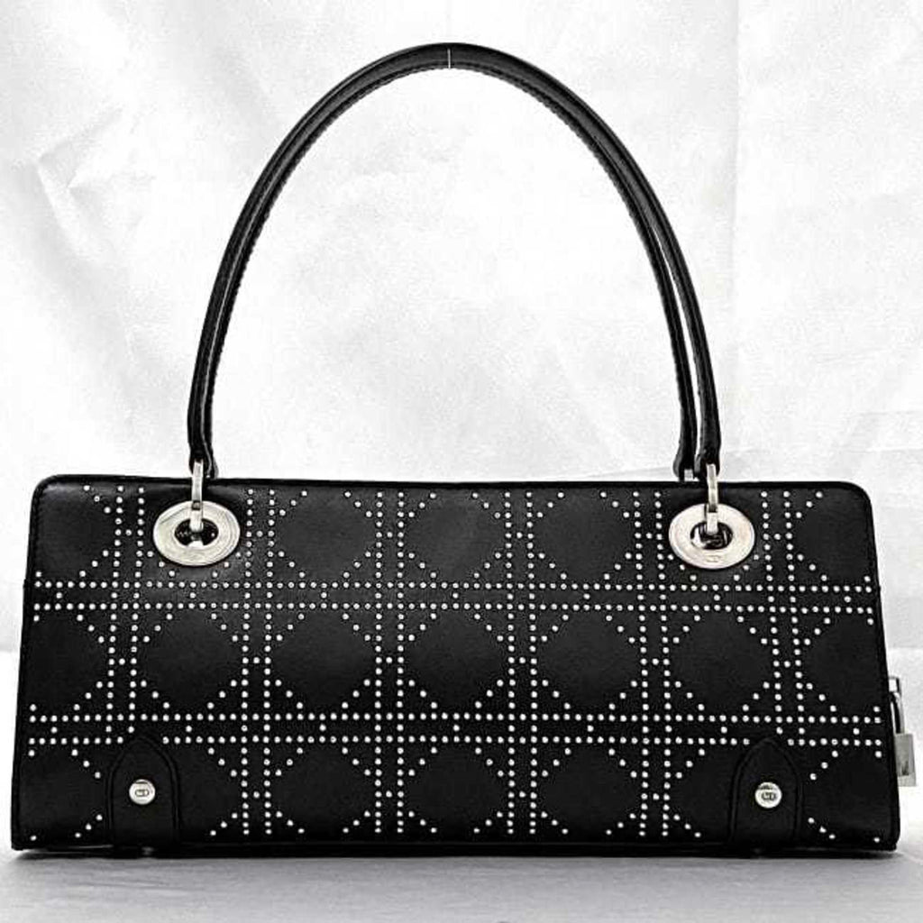 Christian Dior Black Leather Handbag Shoulder Bag (Pre-Owned)
