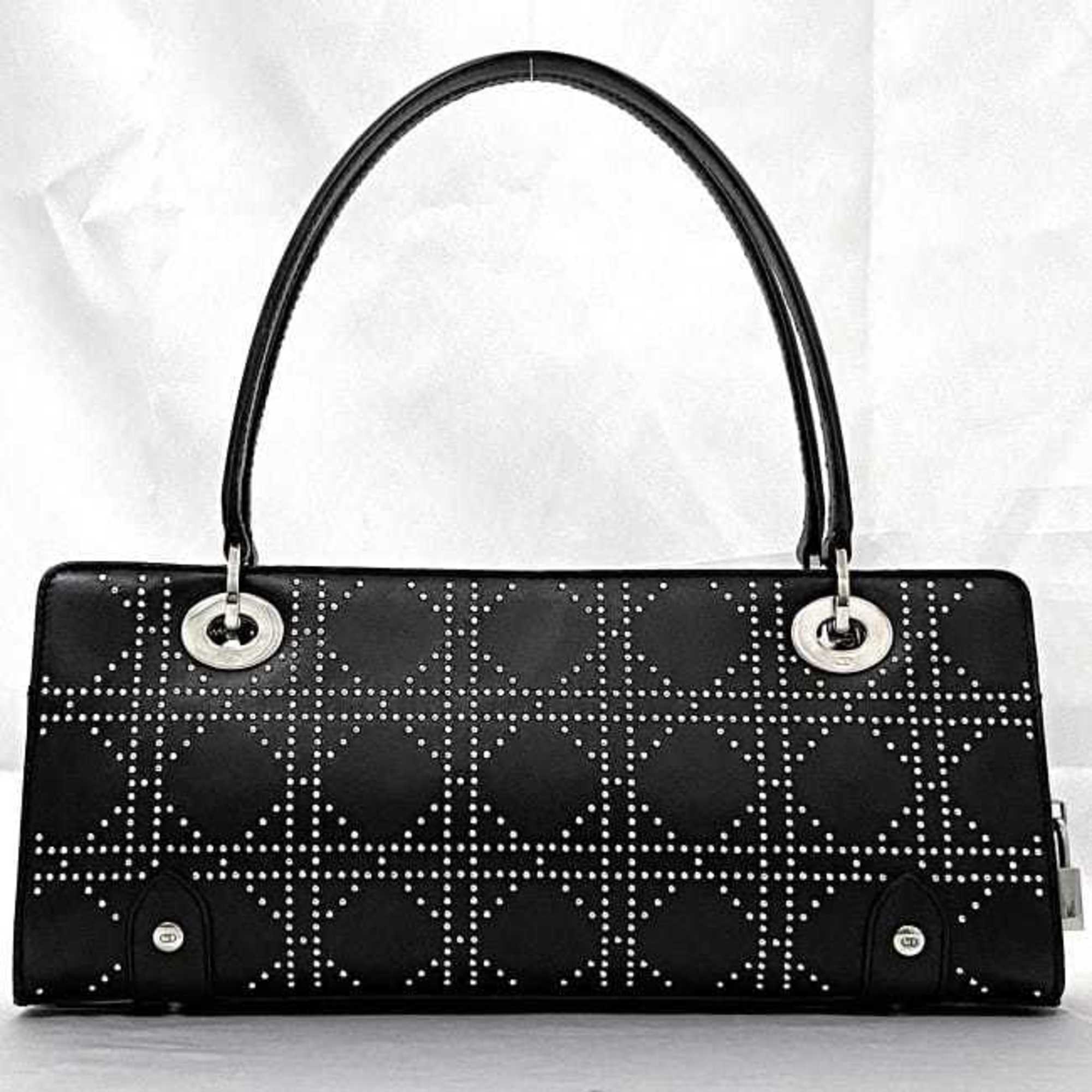 Christian Dior Black Leather Handbag Shoulder Bag (Pre-Owned)