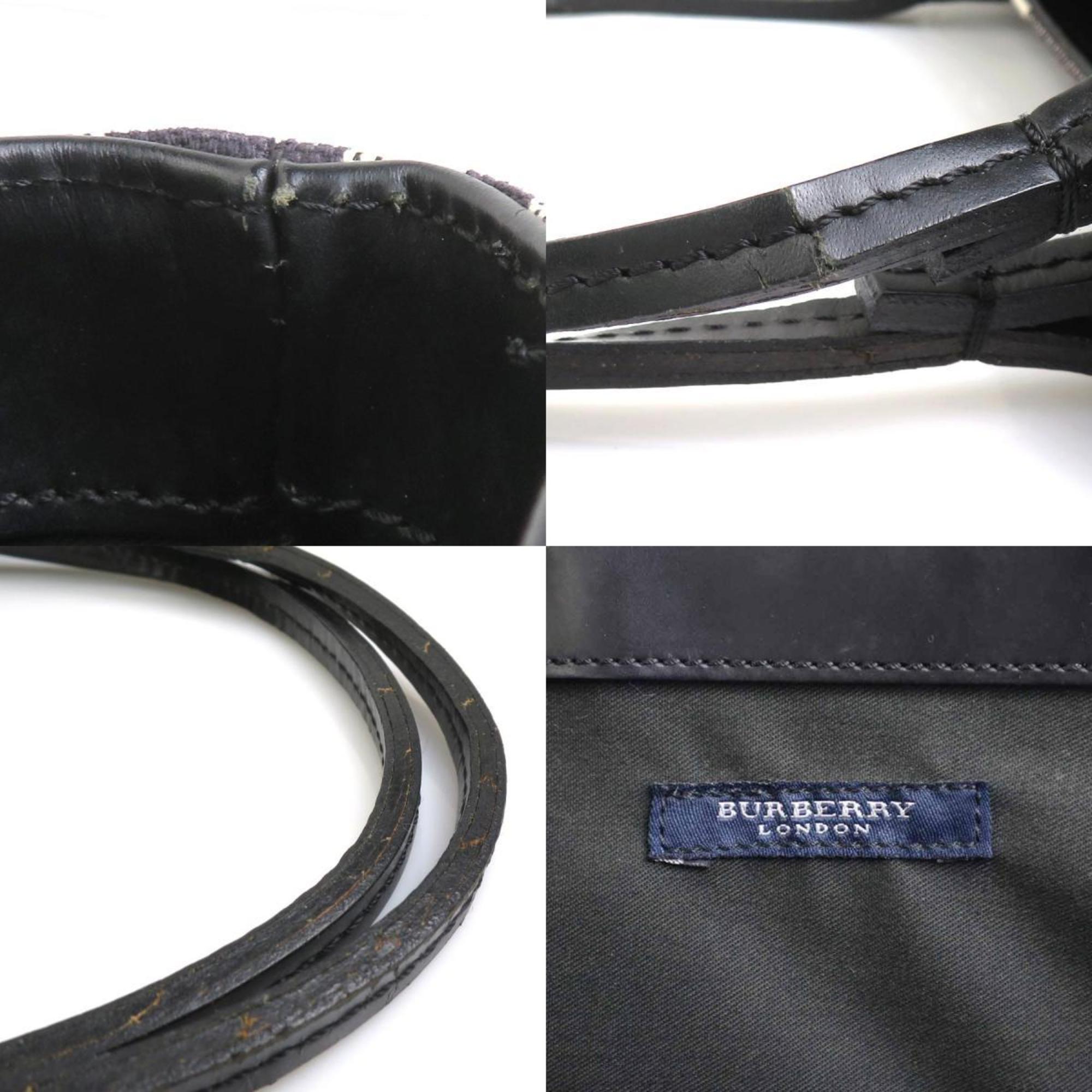 Burberry Black Canvas Leather Handbag