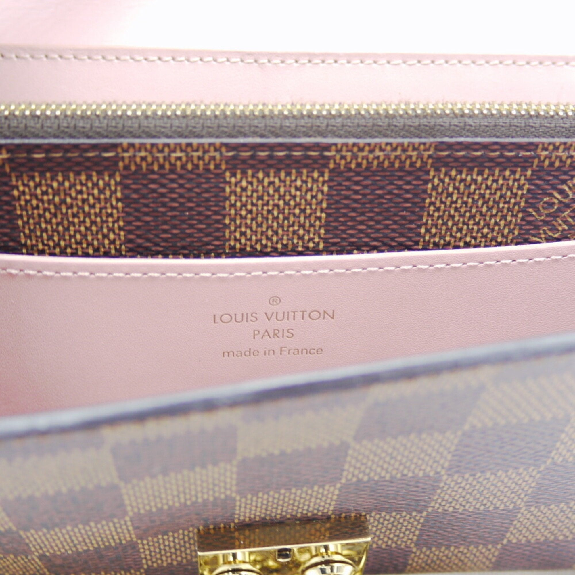Louis Vuitton Magnolia Damier Canvas Leather Chain/Shoulder Wallet