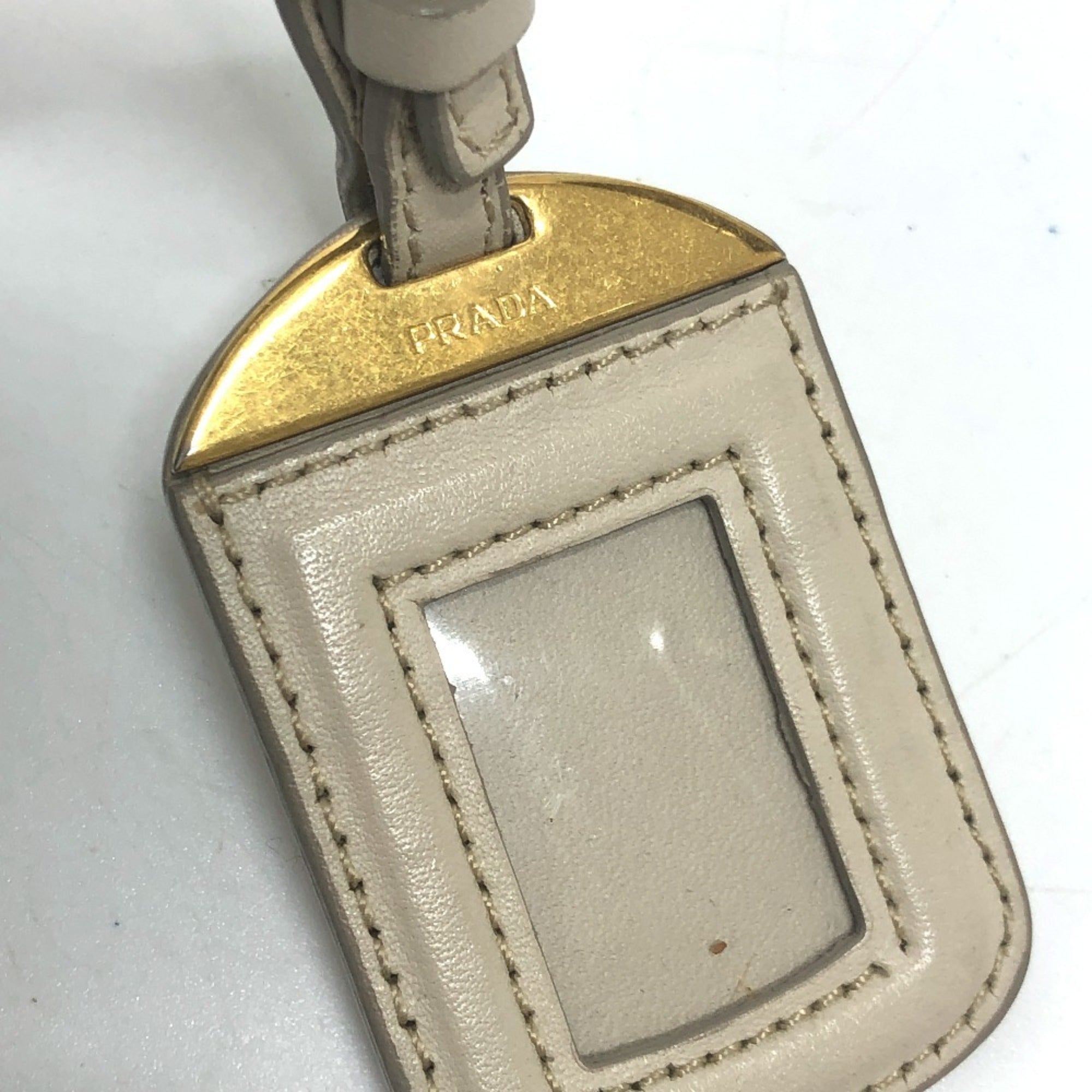 Prada Beige Canvas Leather Shoulder Bag