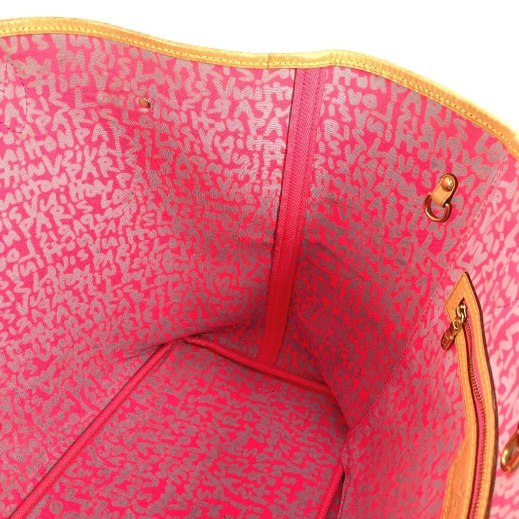 Louis Vuitton Fuchsia Pink Galle Pink Monogram Graffiti Shoulder Bag Tote Bag