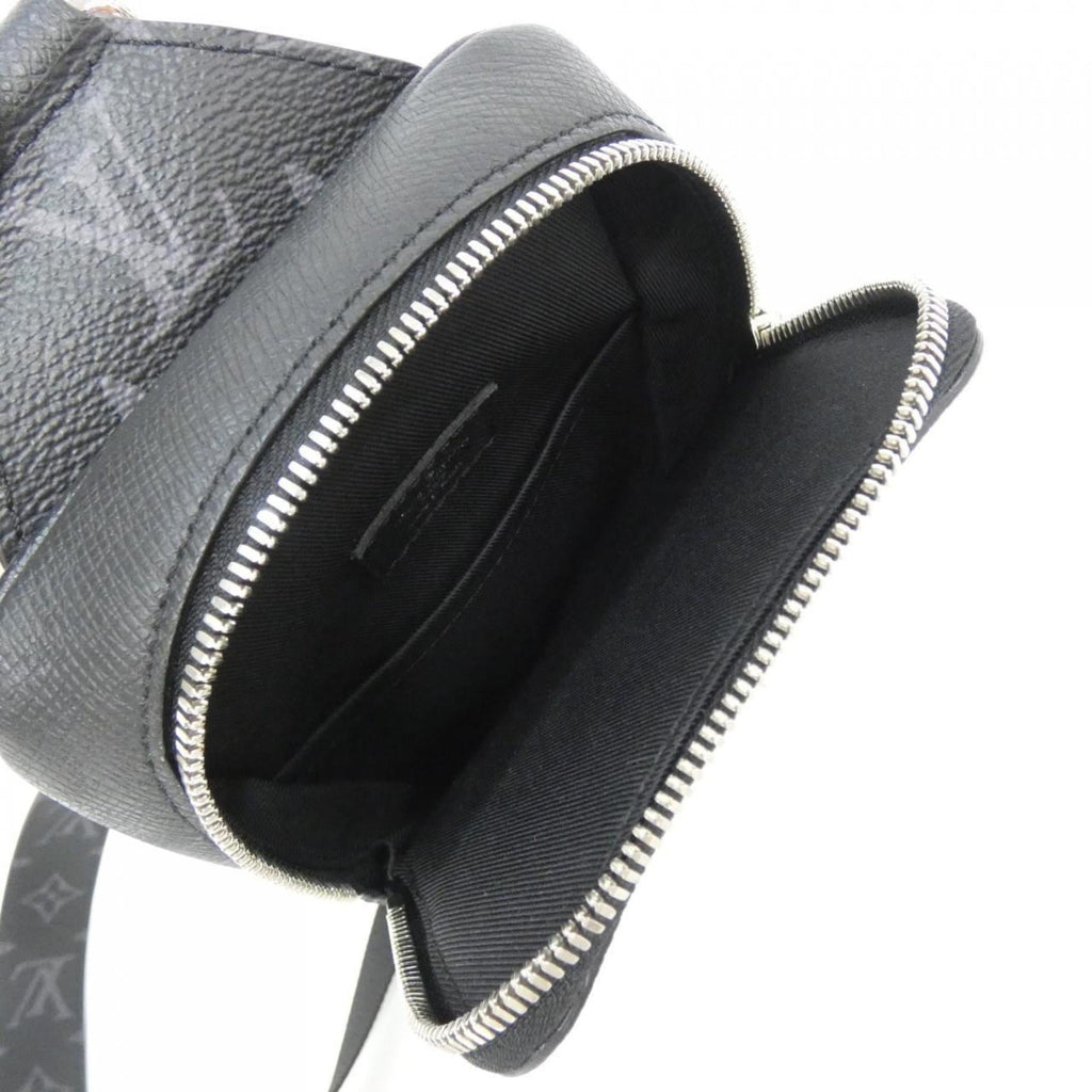 Louis Vuitton Taigarama Black Coated Canvas Leather Shoulder Bag