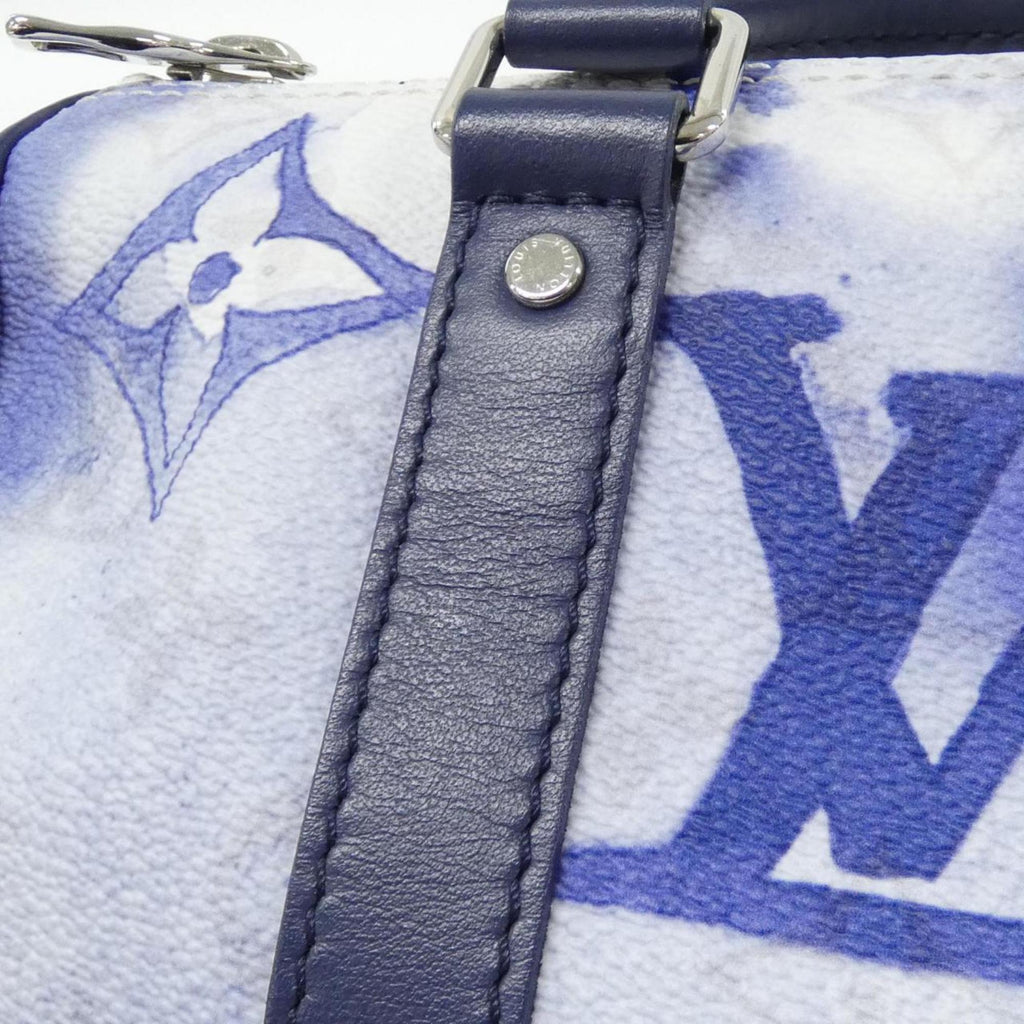 Louis Vuitton Blue Coated Canvas Boston Bag