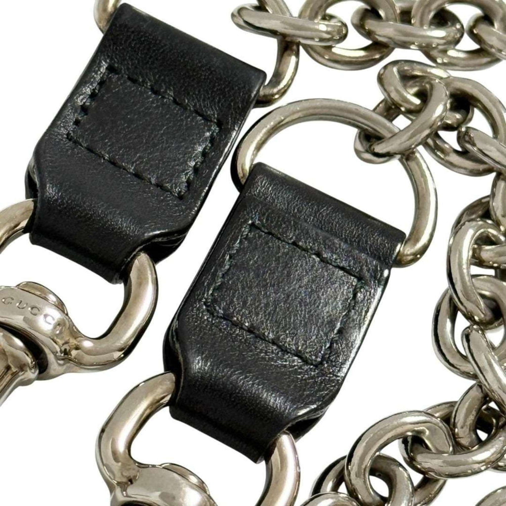 Gucci Leather Metal Chain/Shoulder Wallet (Pre-Owned)
