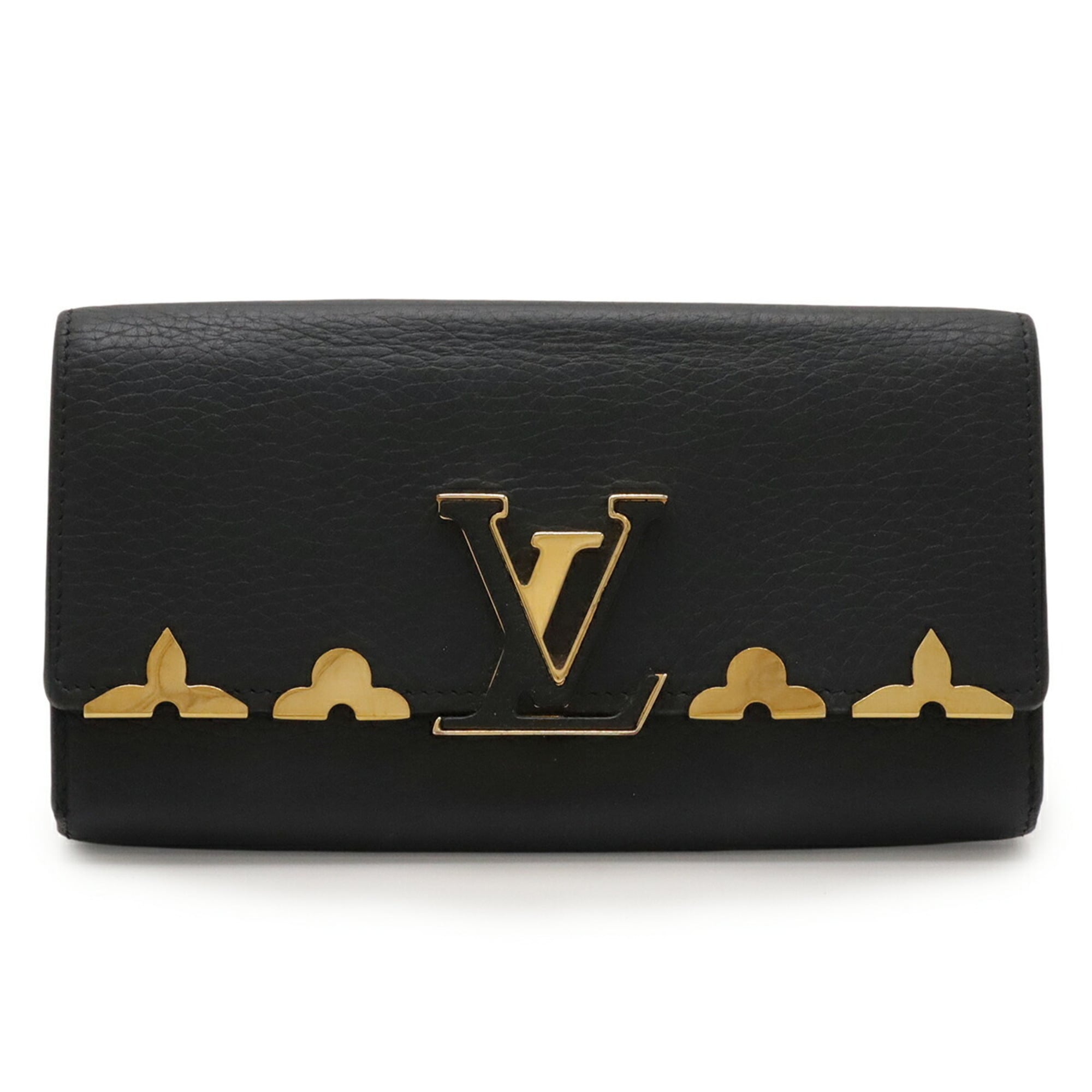 Louis Vuitton Black Noir Leather Long Wallet