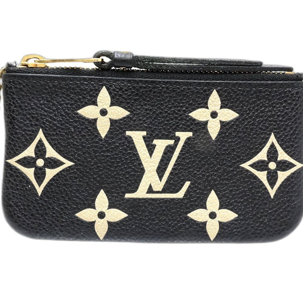 Louis Vuitton Monogram Empreinte Beige Black Leather Coin Purse/Coin Case
