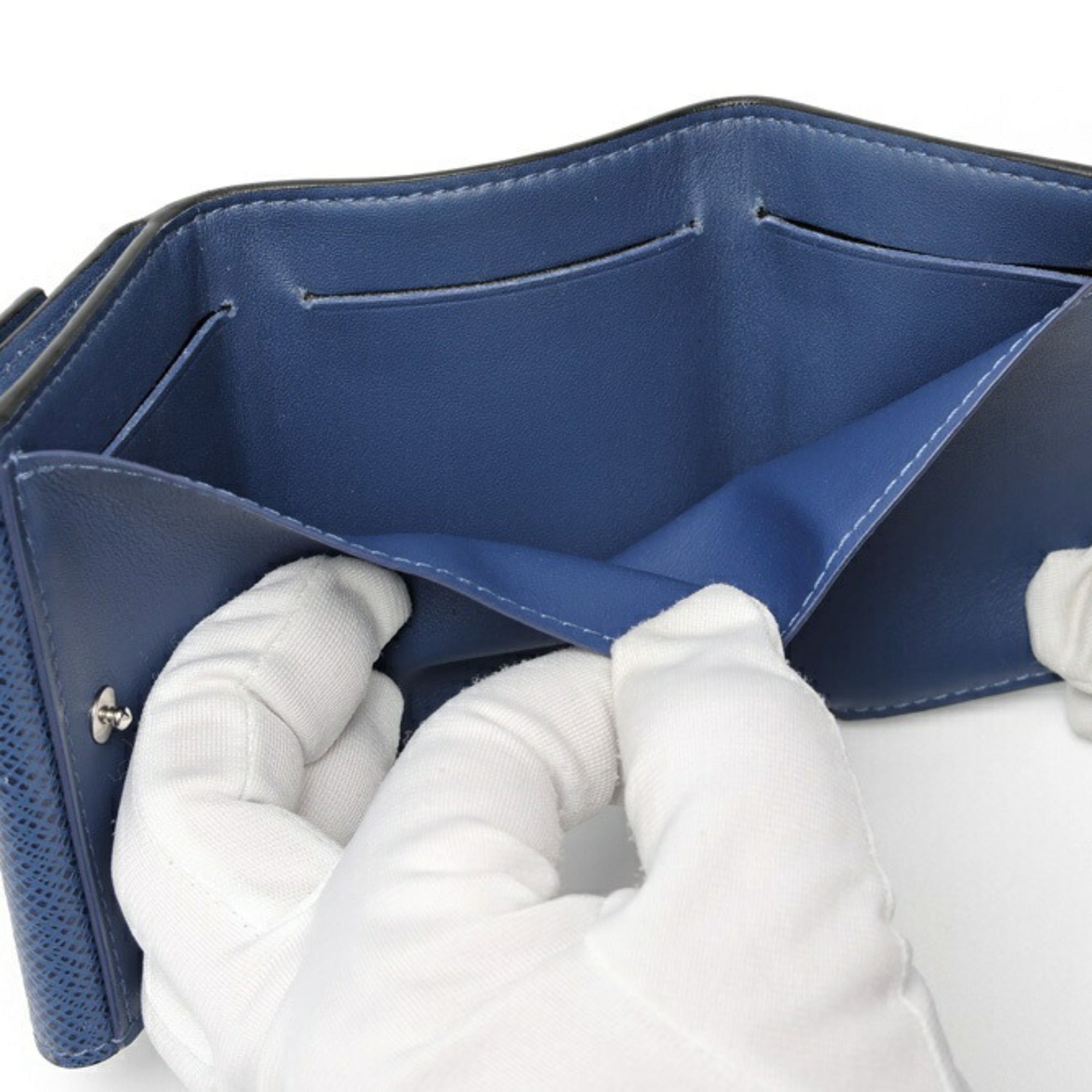 Louis Vuitton Blue Taigarama Wallet (Tri-Fold)