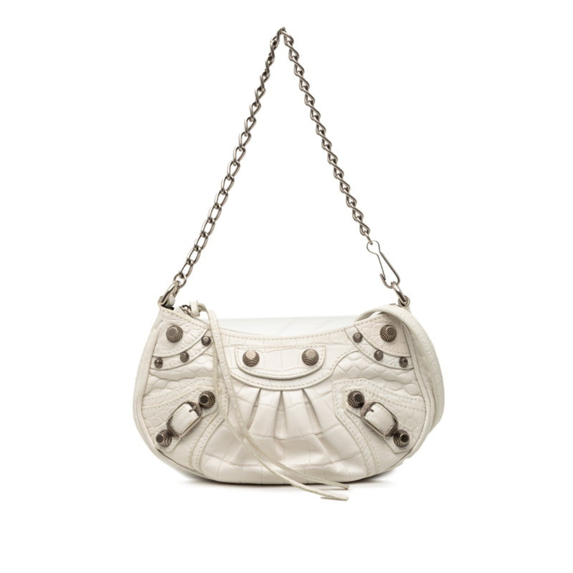 Balenciaga White Leather Handbag Shoulder