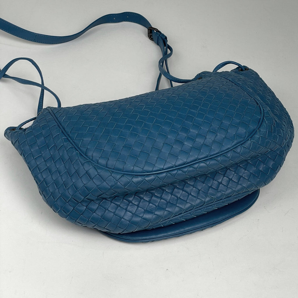 Bottega Veneta Blue Leather Shoulder Bag
