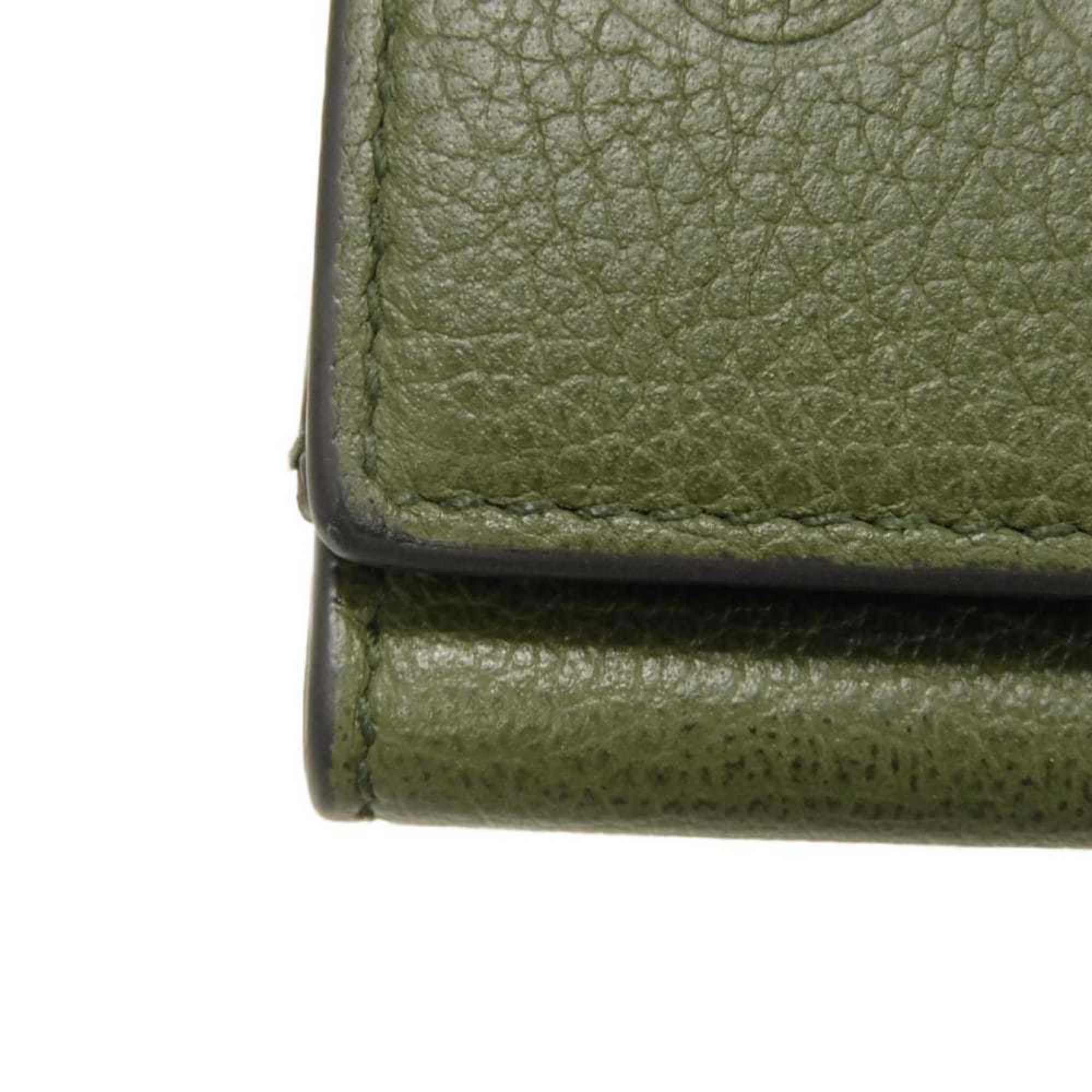 Gucci Khaki Leather Wallet (Tri-Fold) (Pre-Owned)