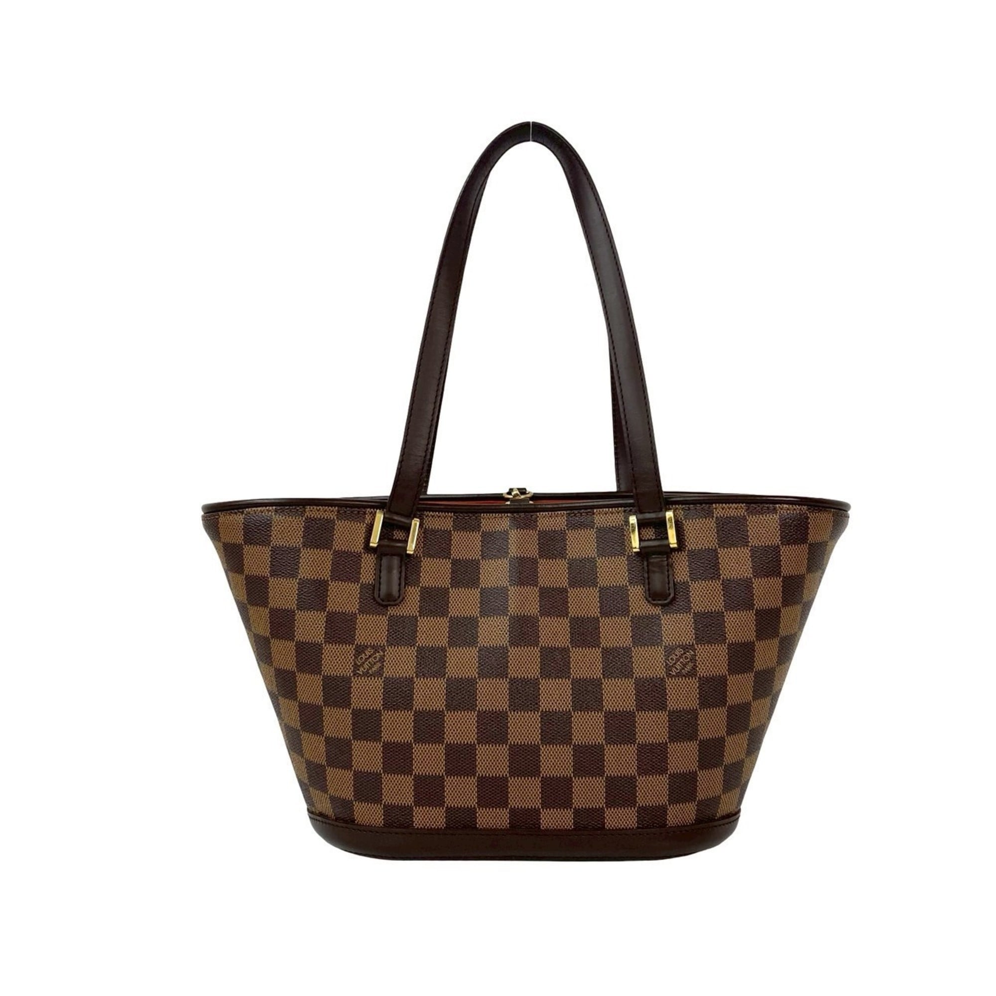 Louis Vuitton Brown Damier Canvas Leather Pvc Handbag Tote Bag