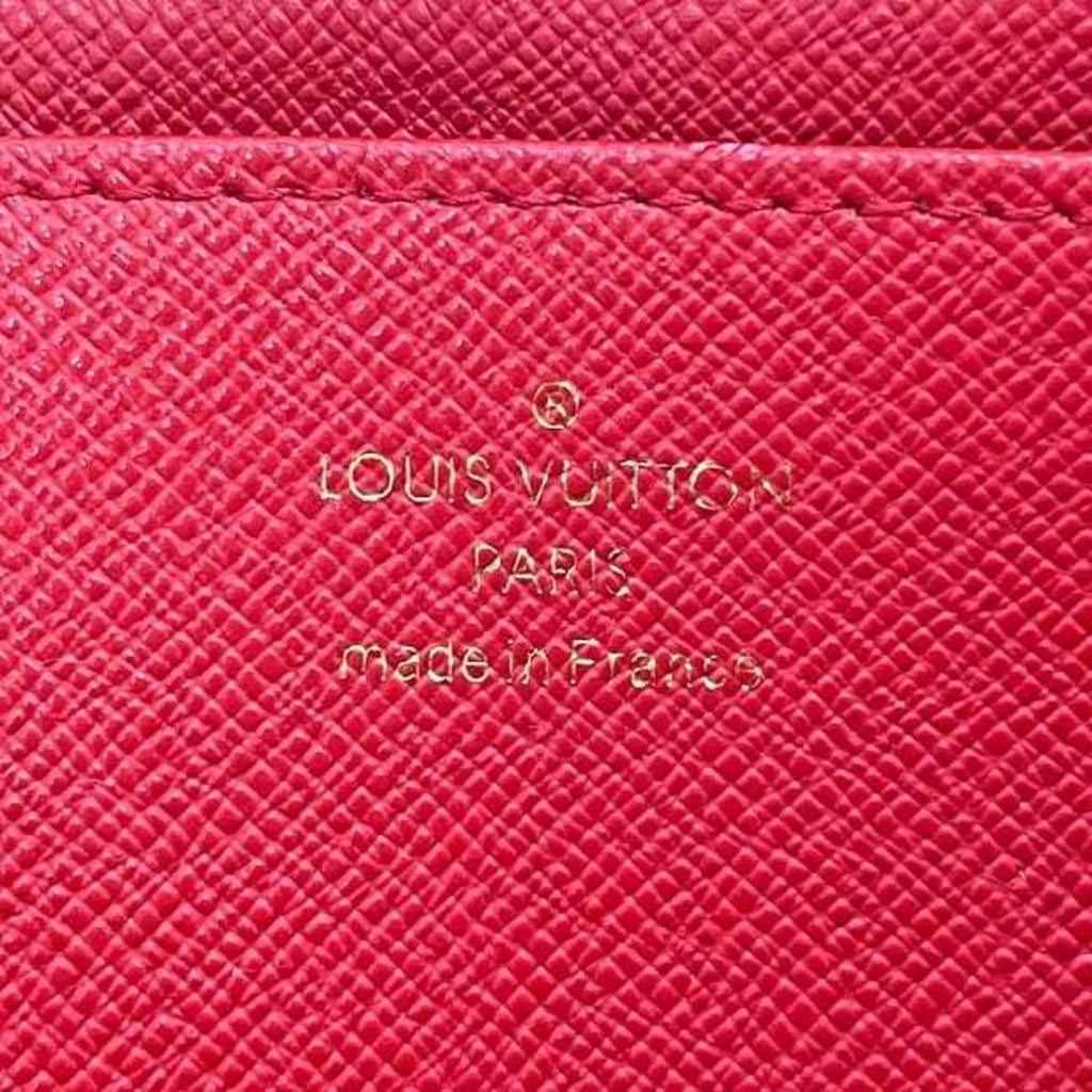 Louis Vuitton Brown Damier Canvas Ebene Red Color Damier Canvas Long Wallet