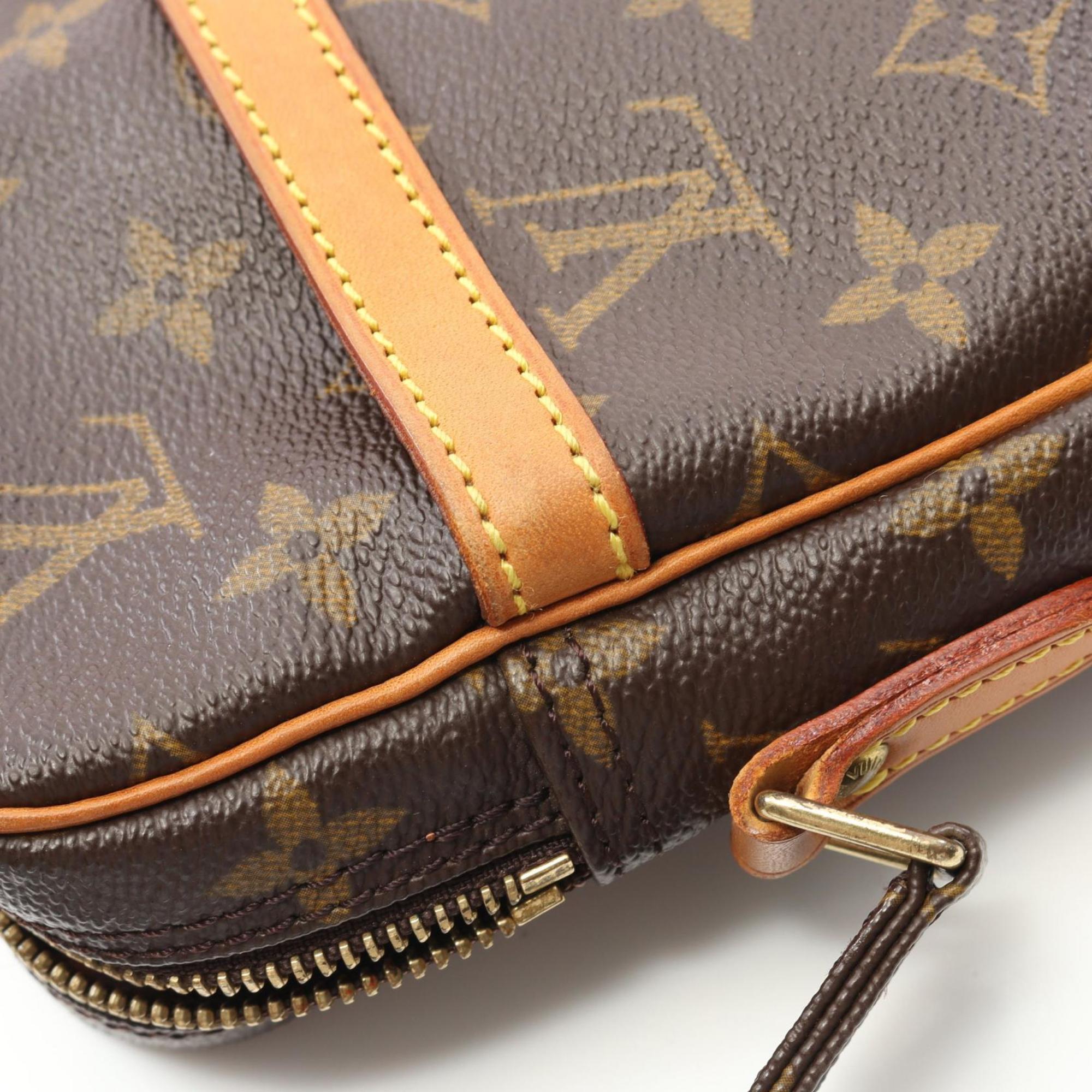 Louis Vuitton Brown Coated Canvas Leather Shoulder Bag