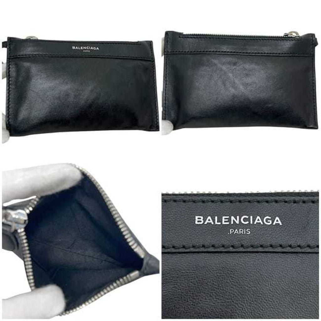 Balenciaga Black Leather Handbag Pouch Shoulder Bag Tote