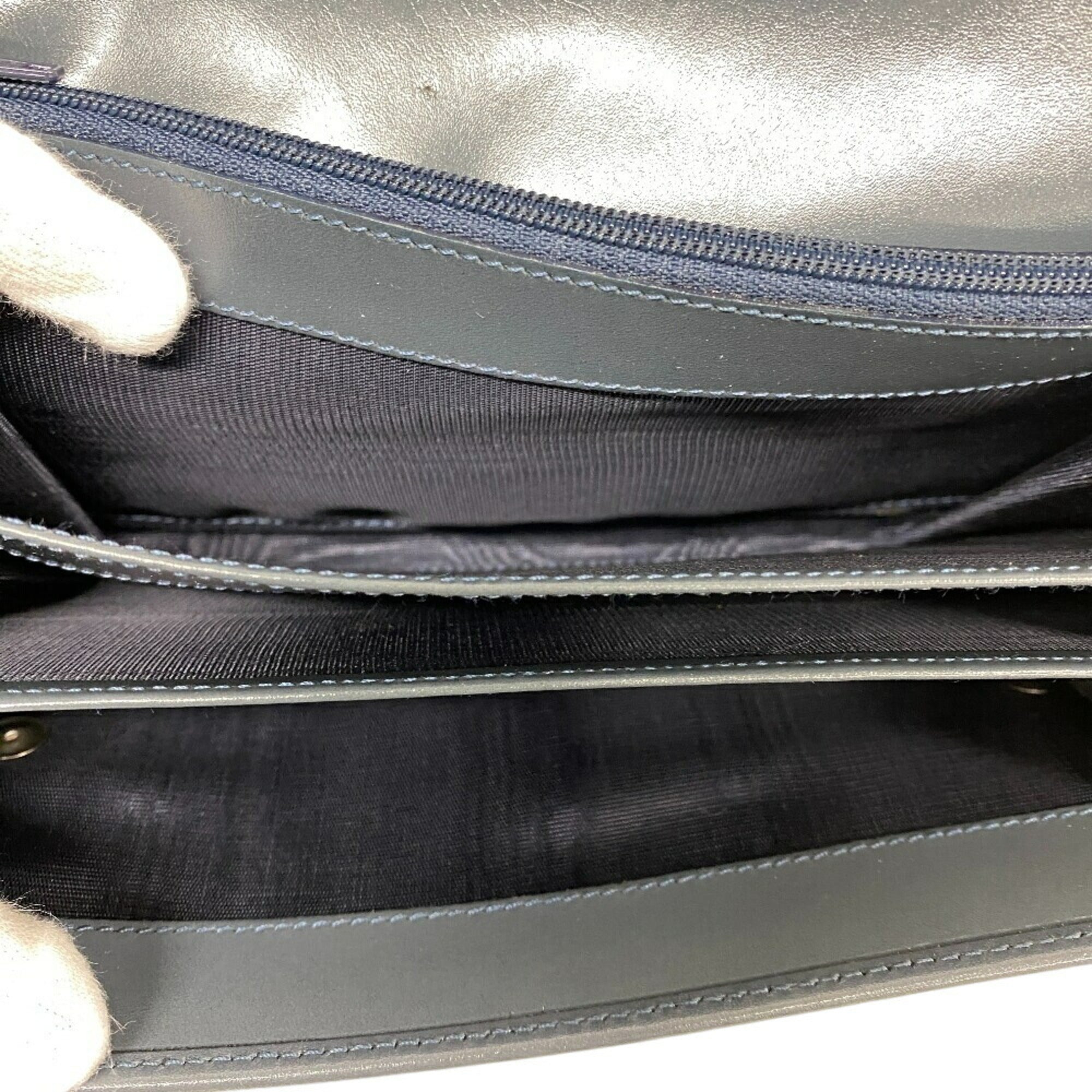 Prada Blue Leather Wallet (Bi-Fold)