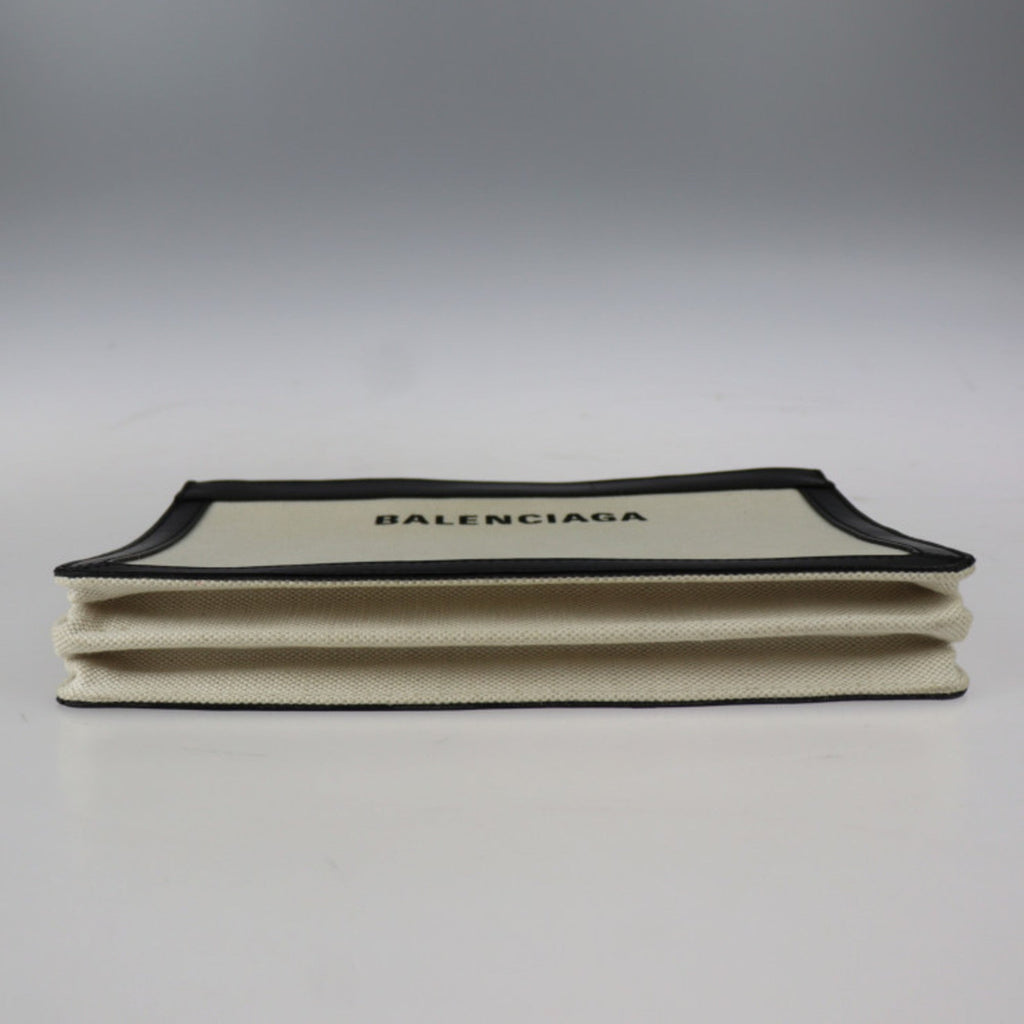 Balenciaga Black Canvas Leather Clutch