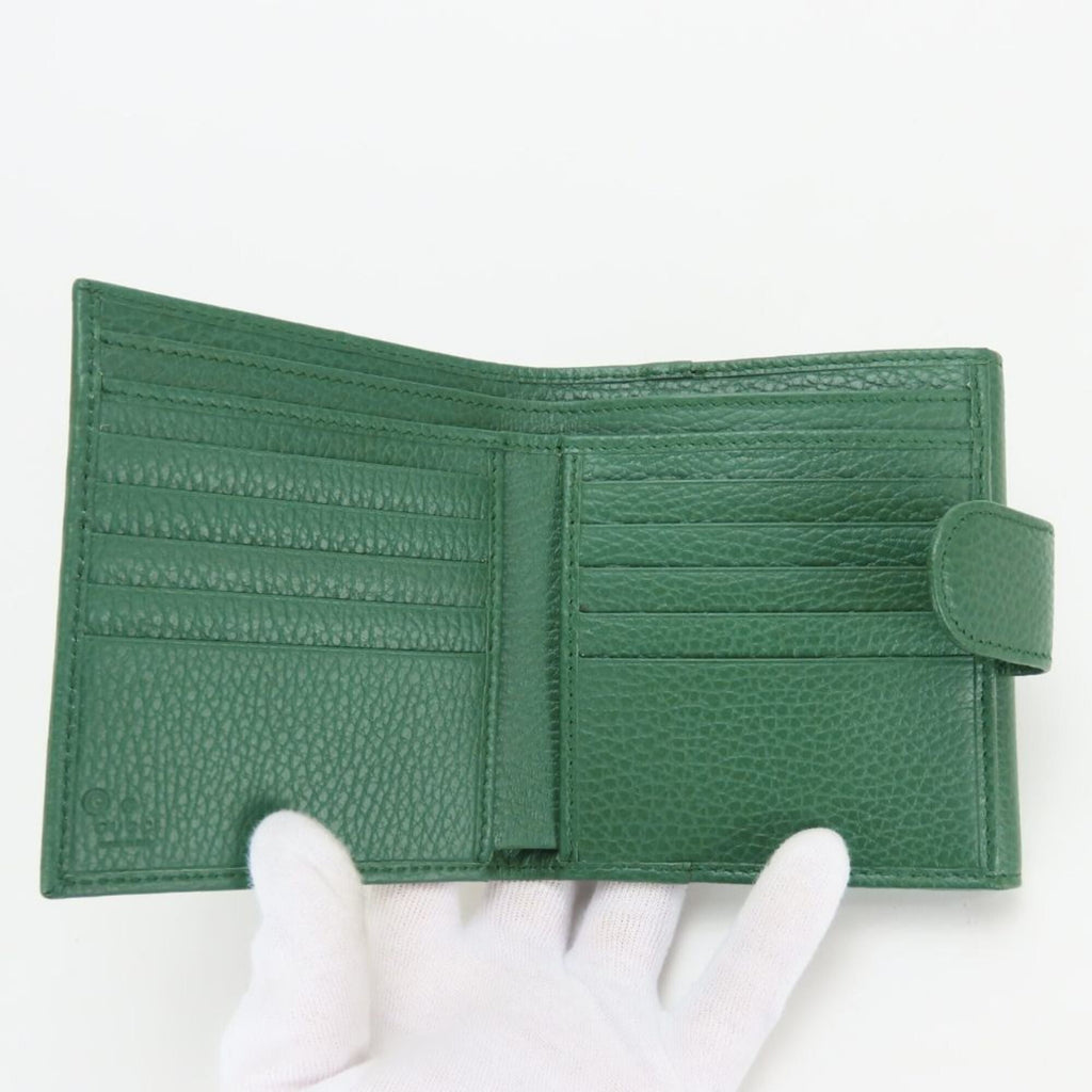 Gucci Green Leather Wallet (Bi-Fold) (Pre-Owned)