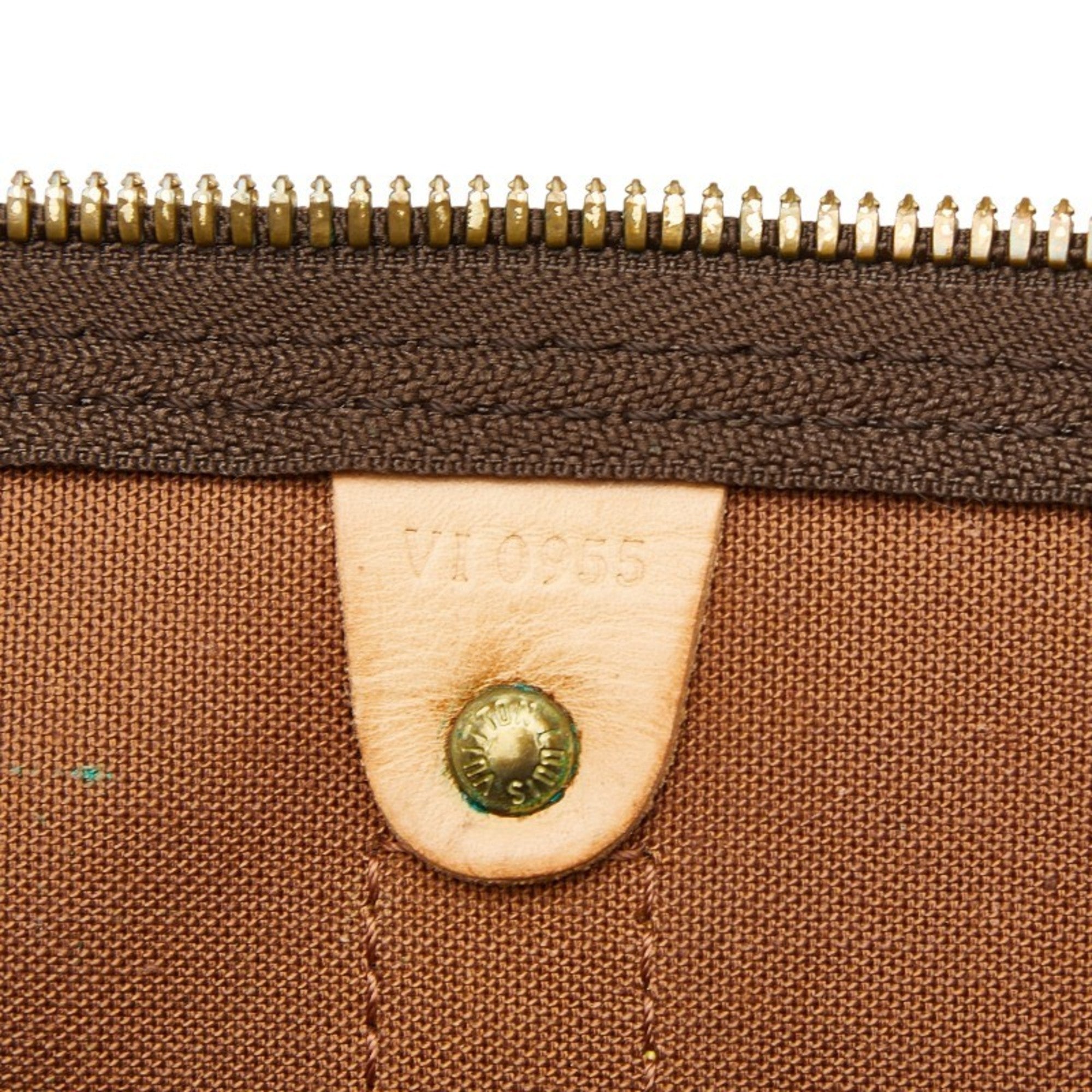 Louis Vuitton Brown Pvc Leather Boston Bag Shoulder Bag