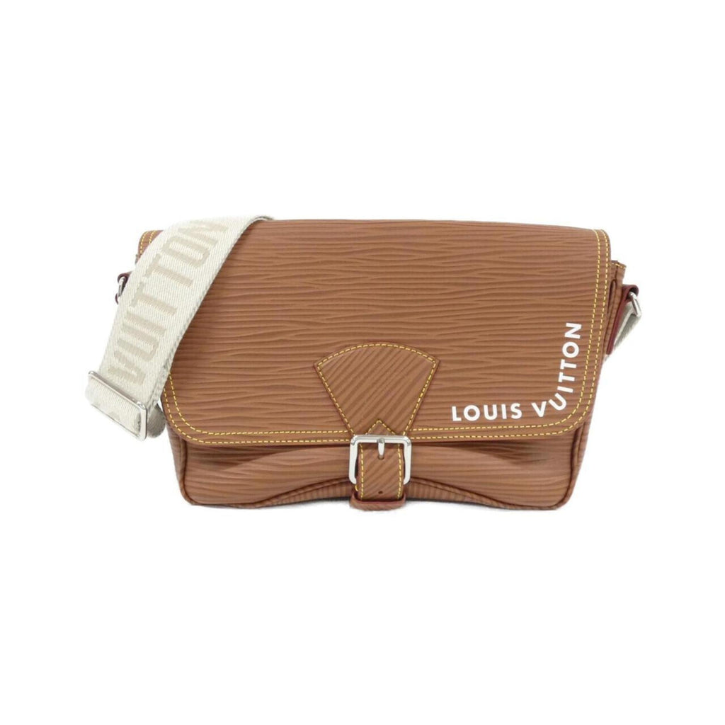 Louis Vuitton Beige Brown Cognac Leather Messenger Bag Shoulder Bag