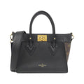 Louis Vuitton Black Leather Coated Canvas Handbag