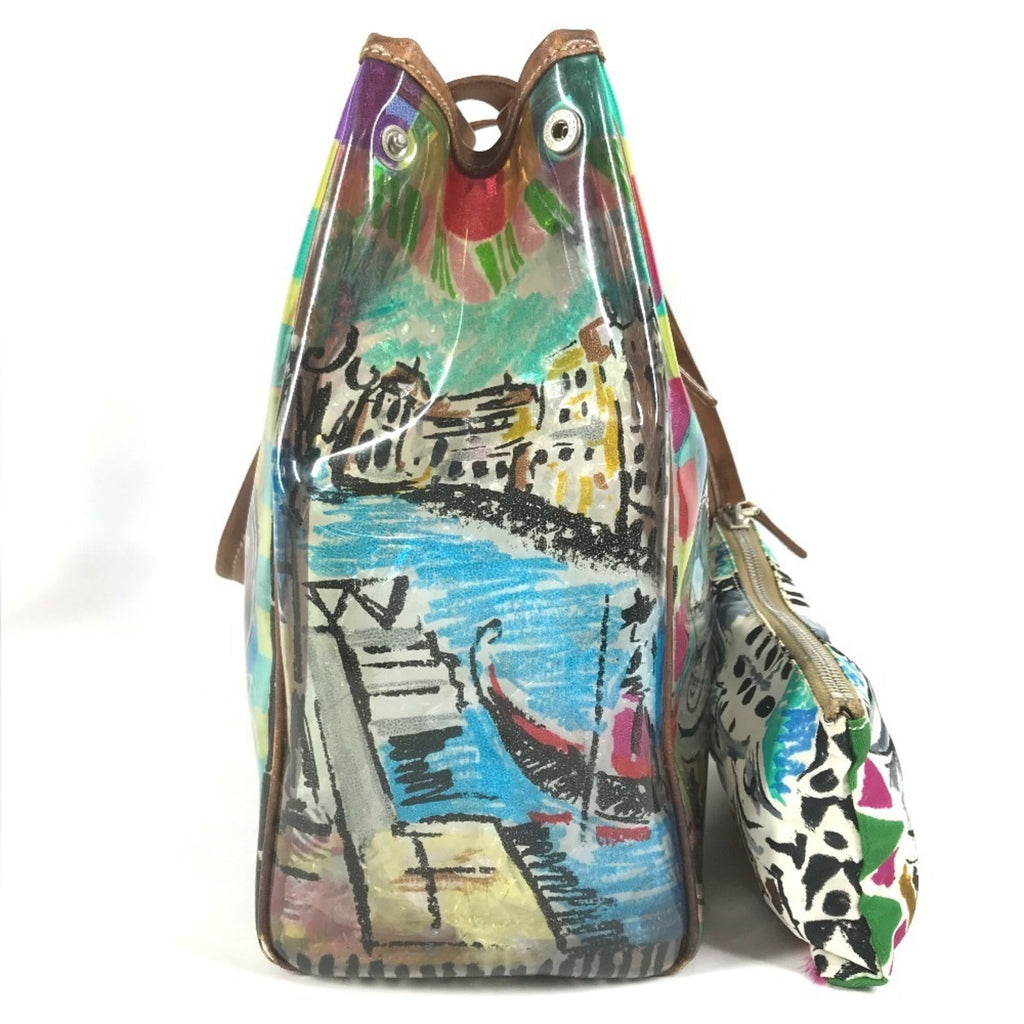 Prada Multi-Color Vinyl Shoulder Bag Tote Bag