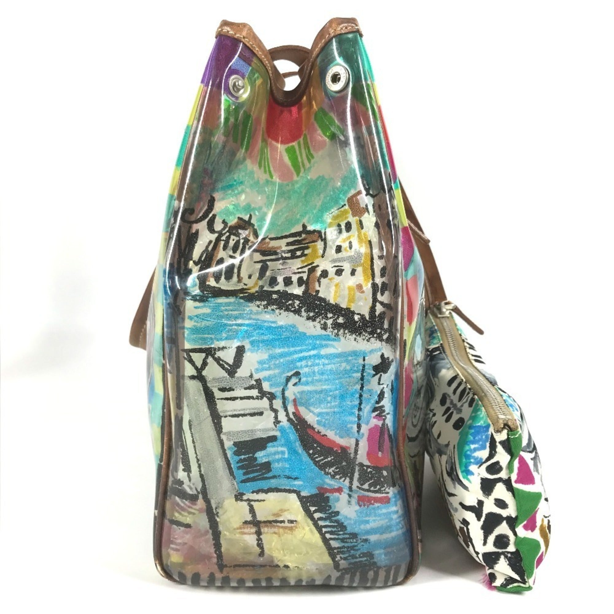 Prada Multi-Color Vinyl Shoulder Bag Tote Bag