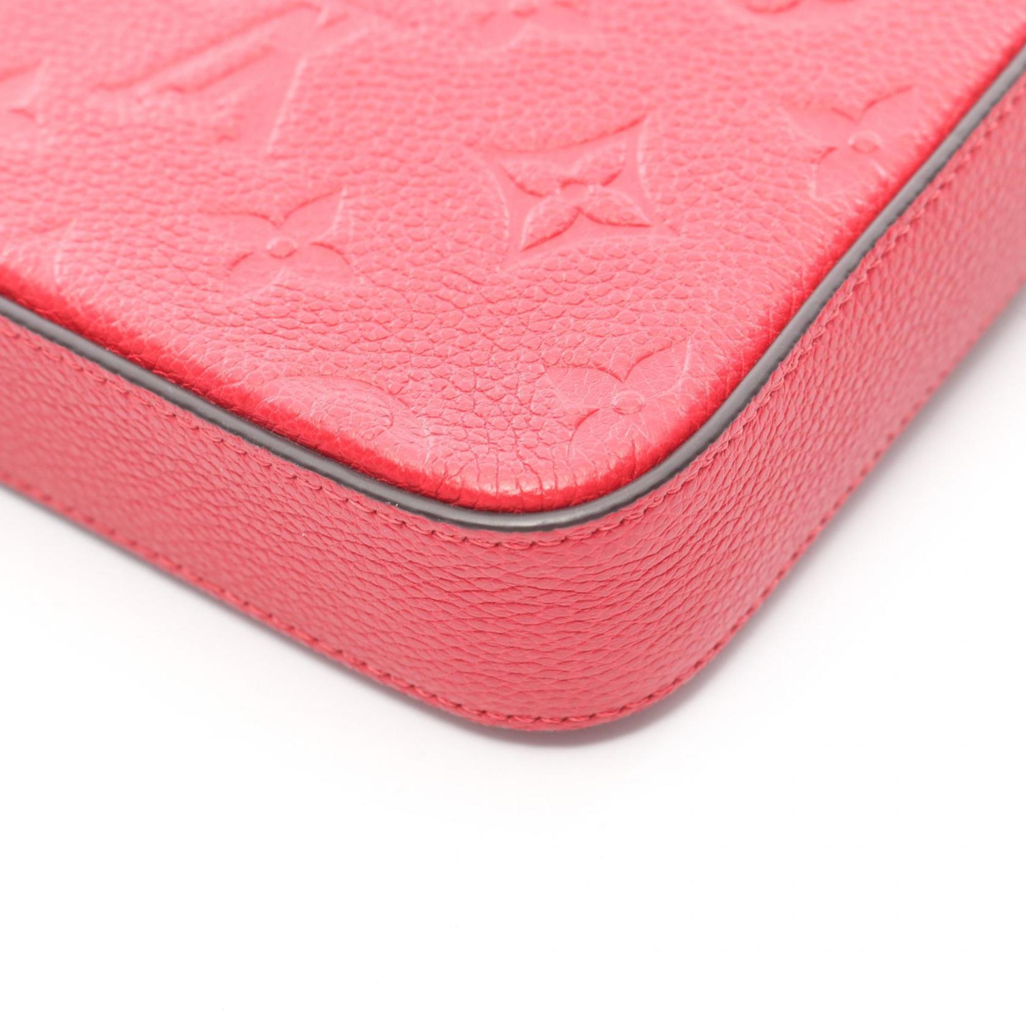 Louis Vuitton Red Color Sacrlet Monogram Empreinte Pochette Shoulder Bag