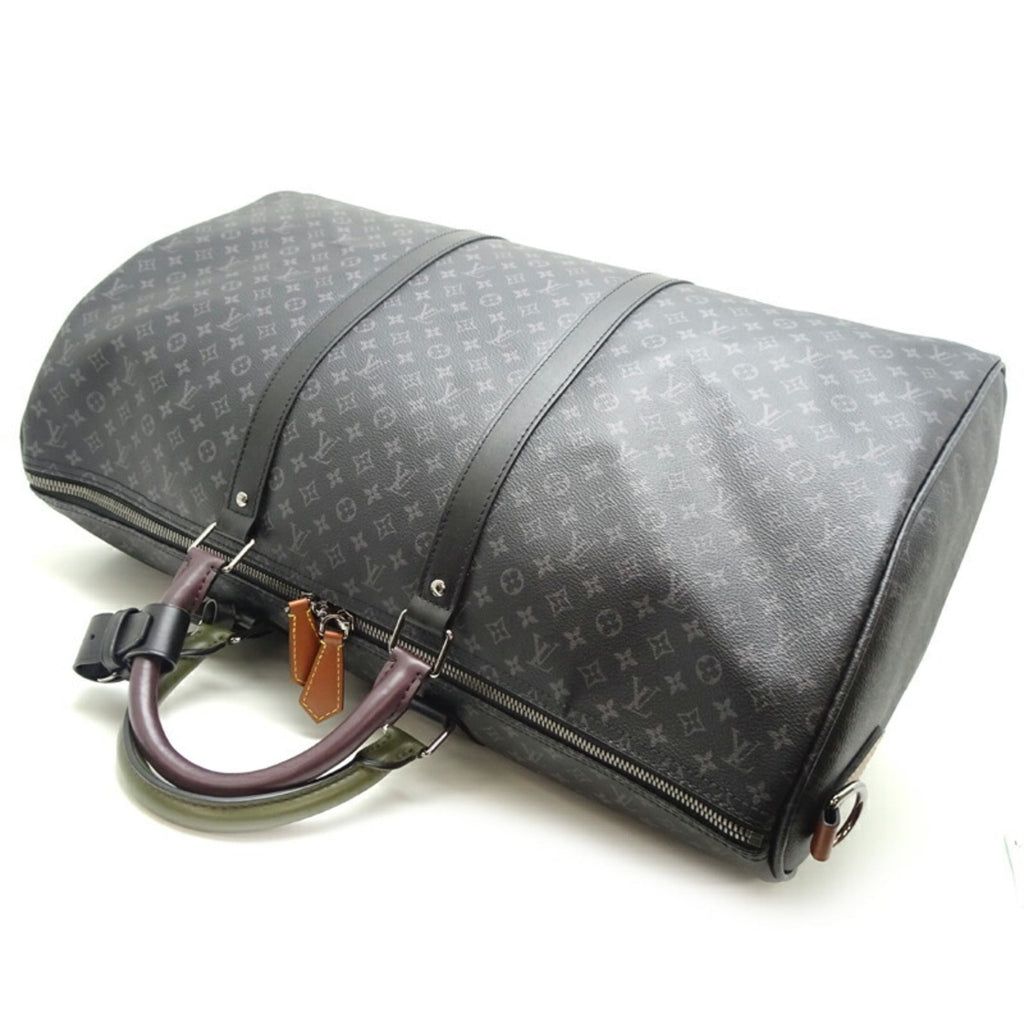 Louis Vuitton Collection Black Brown Green Monogram Eclipse Boston Bag