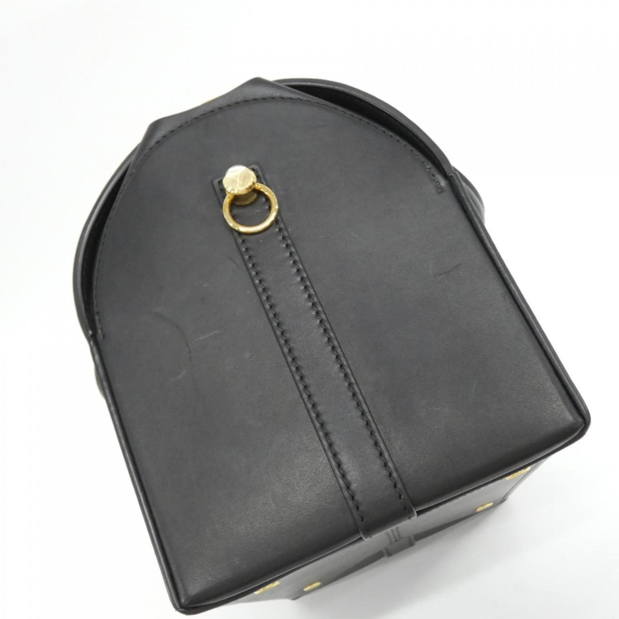 Louis Vuitton Black Leather Boston Bag